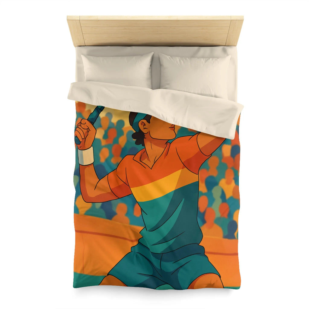 Housse de couette inspiration tennis avec élégance nocturne et couleurs vibrantes pour chambre moderne