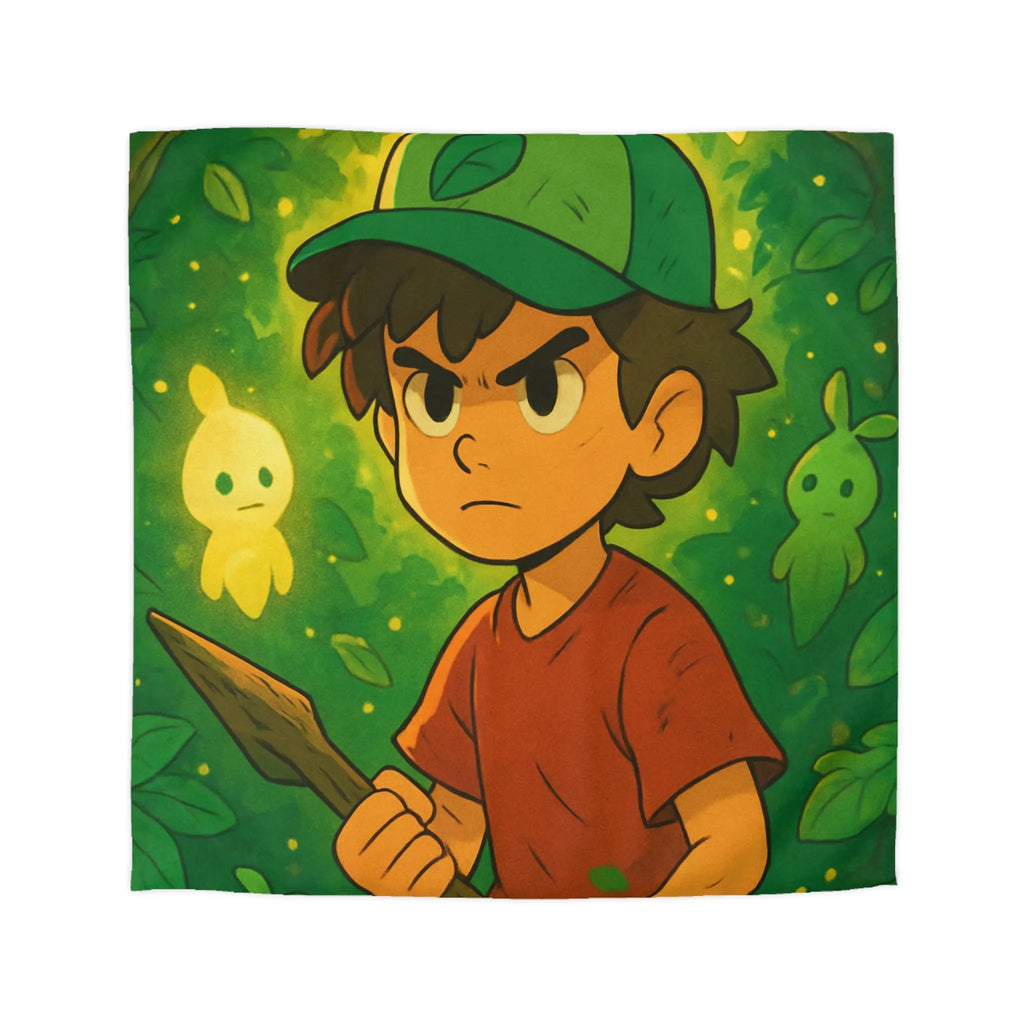 Housse de Couette Forêt Enchantée Enfant avec Créatures Lumineuses et Thème Aventure