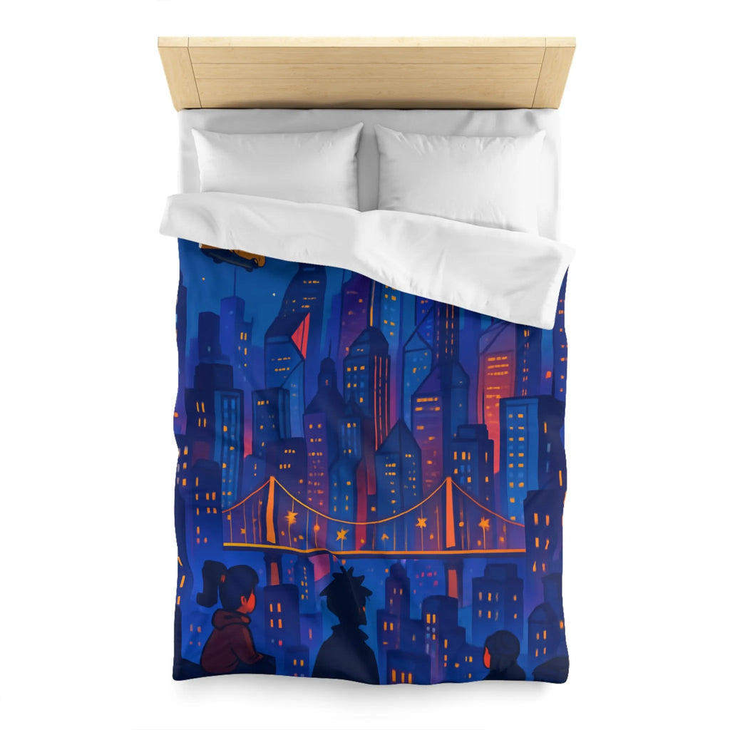 Explorez le rêve futuriste urbain vibrant avec taxis volants pour votre chambre moderne