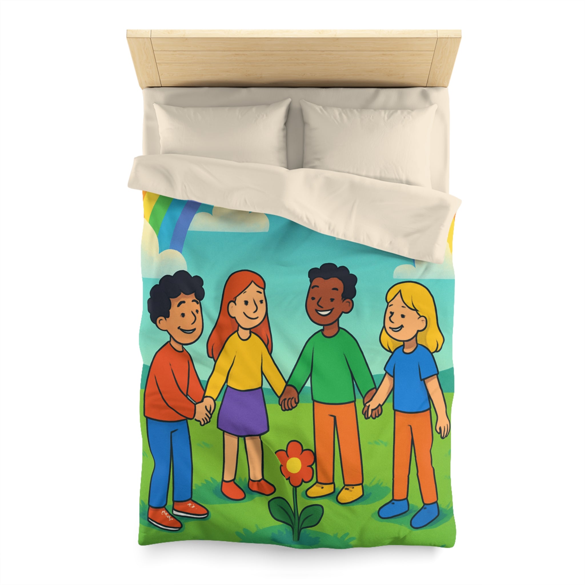 Housse de Couette Microfibre Illustration Unique Design Moderne Décoration Intérieure Raffinée