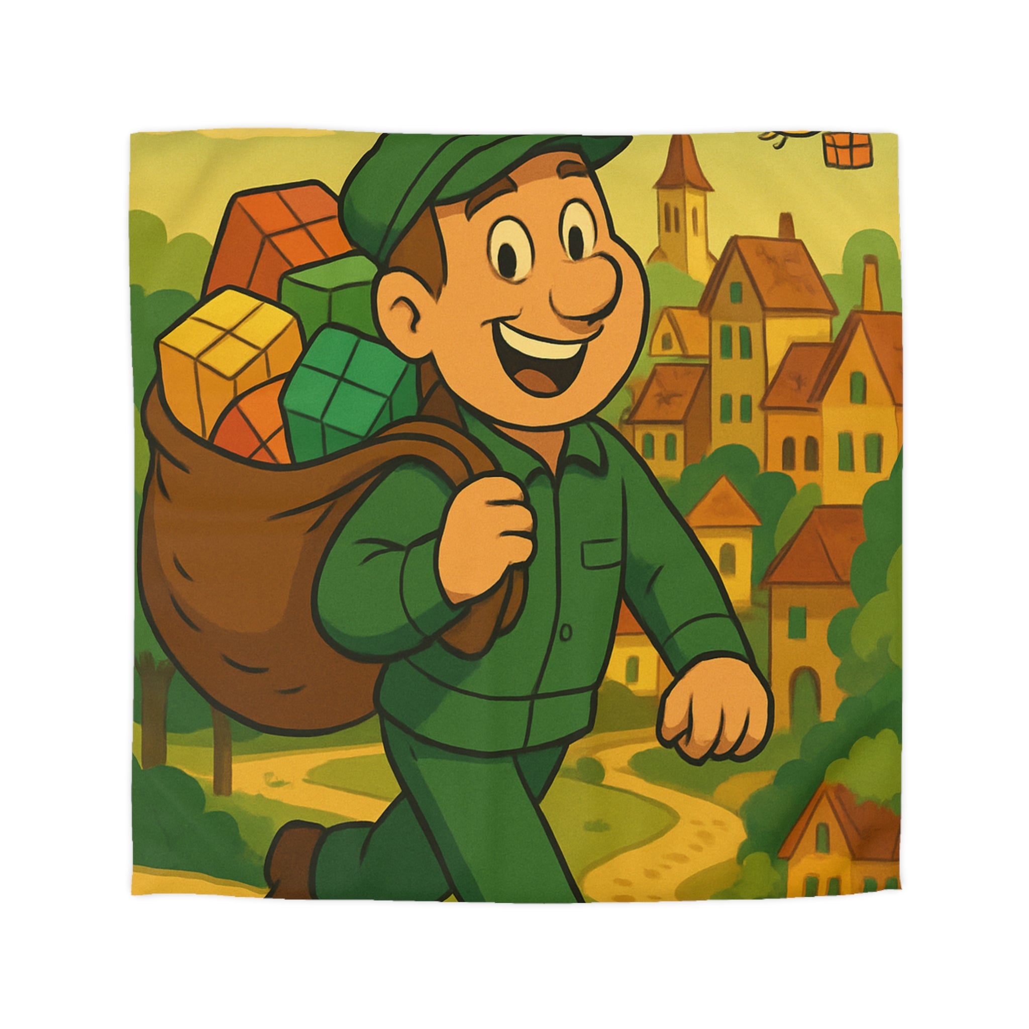 Housse de Couette Microfibre Motif Créatif Original Style Contemporain Chambre Élégante