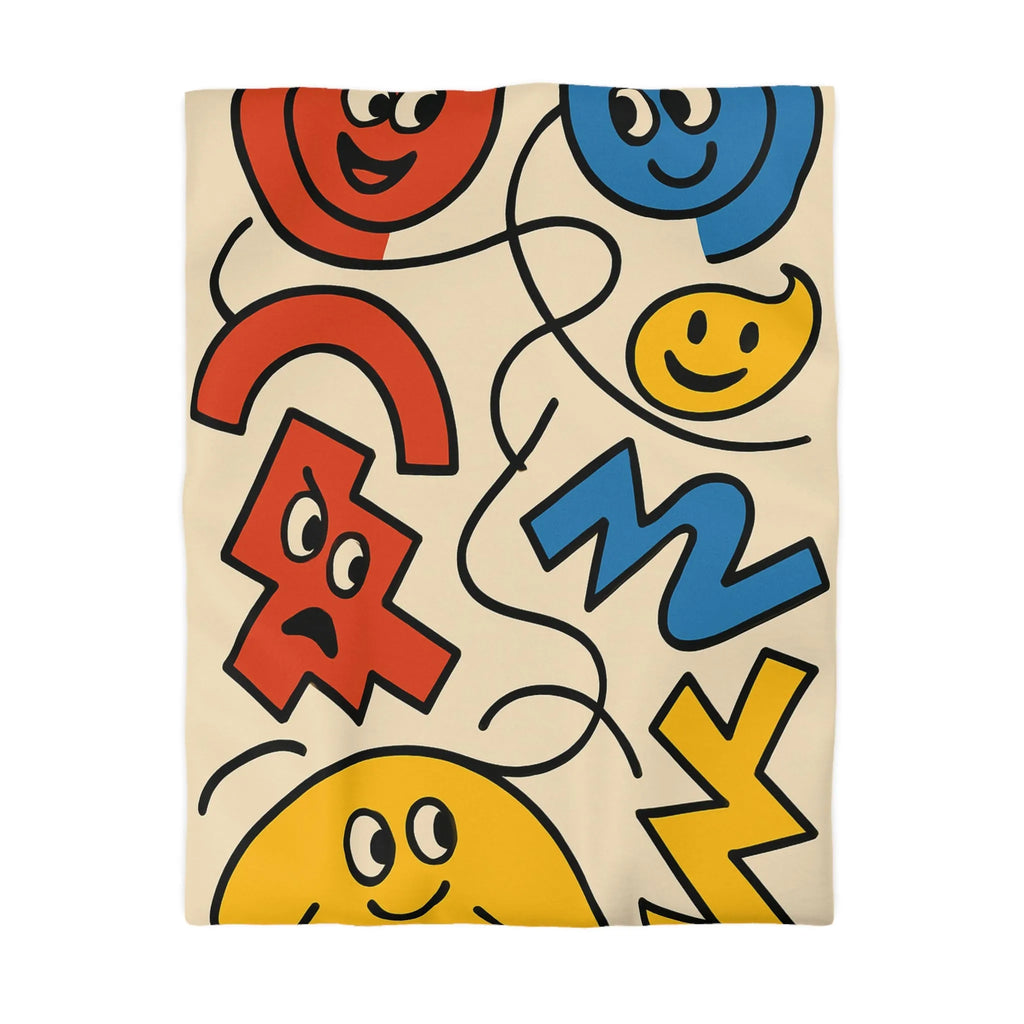 Couleurs vives et formes ludiques dessinant des visages joyeux pour déco maison originale