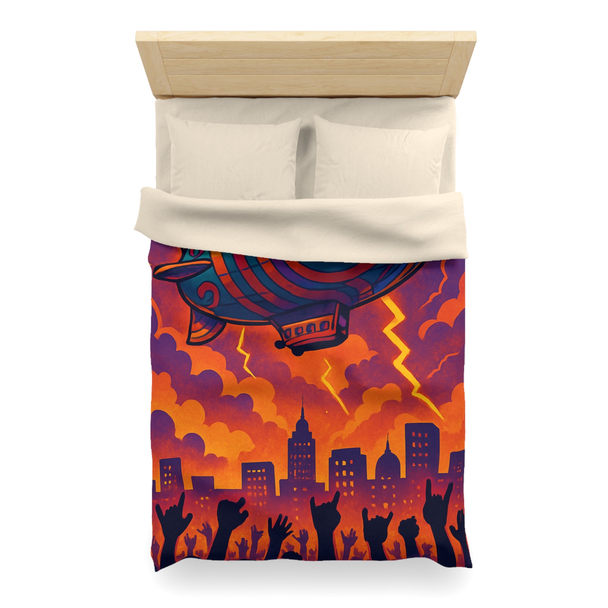 Housse de Couette Microfibre Illustration Unique Design Moderne Décoration Intérieure Raffinée