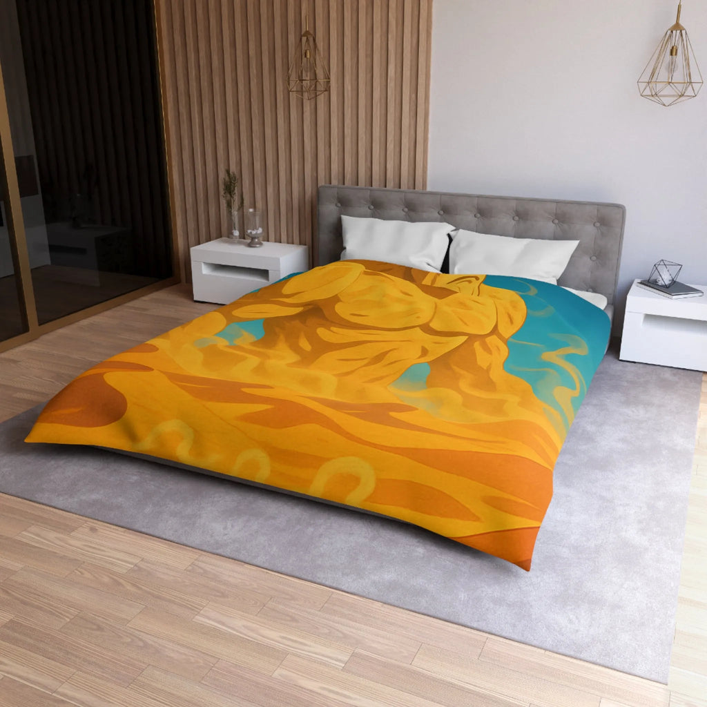 Housse de couette désert mystique avec caravane et gardien de sable géant