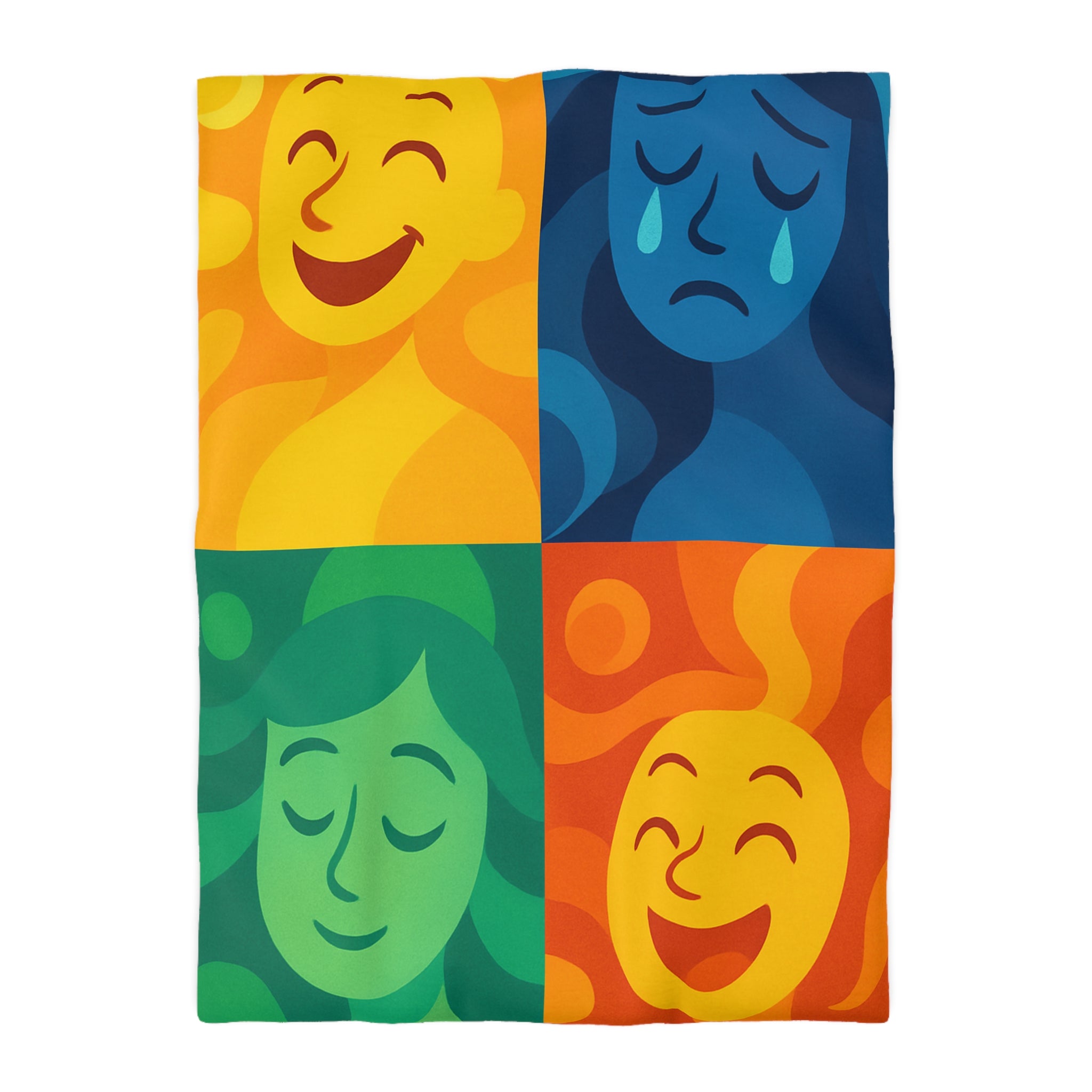 Housse de Couette Microfibre Motif Créatif Original Style Contemporain Chambre Élégante