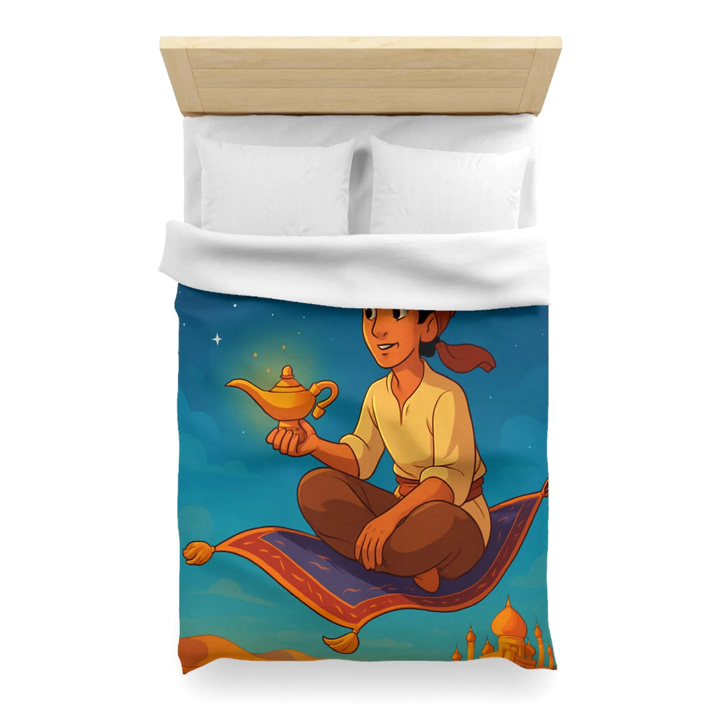 Housse de couette magique thème oriental avec tapis volant et ciel étoilé