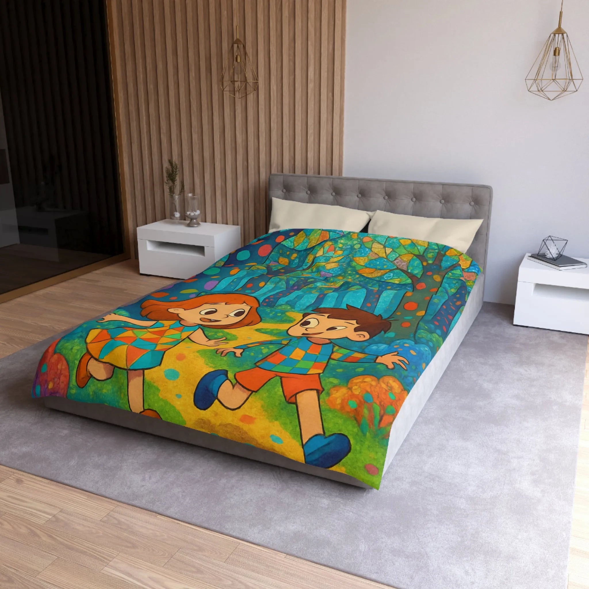 Housse de Couette Microfibre Création Artistique Moderne Design Exclusif Décoration Chambre