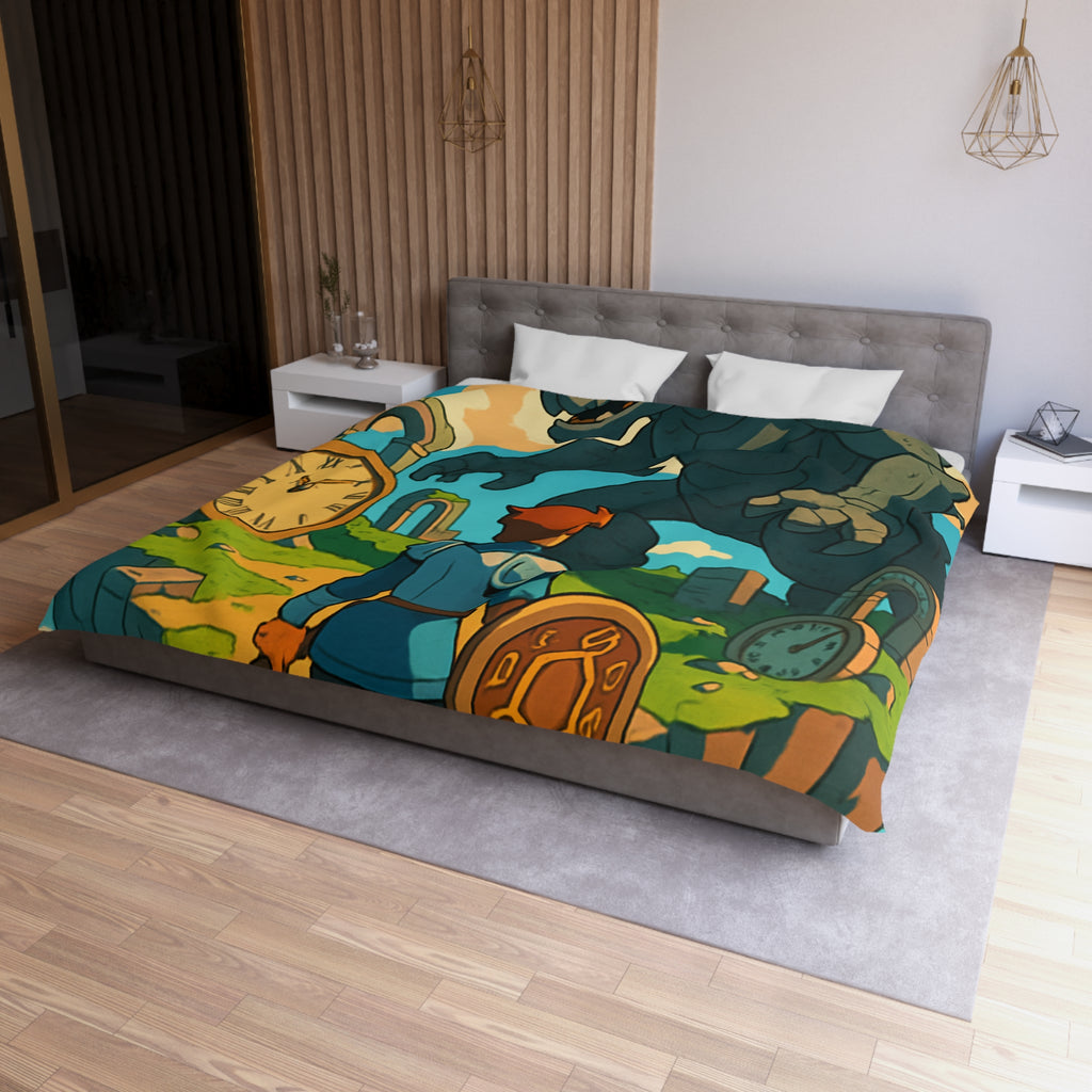 Housse de Couette Microfibre Design Artistique Moderne Décoration Chambre Confort Premium