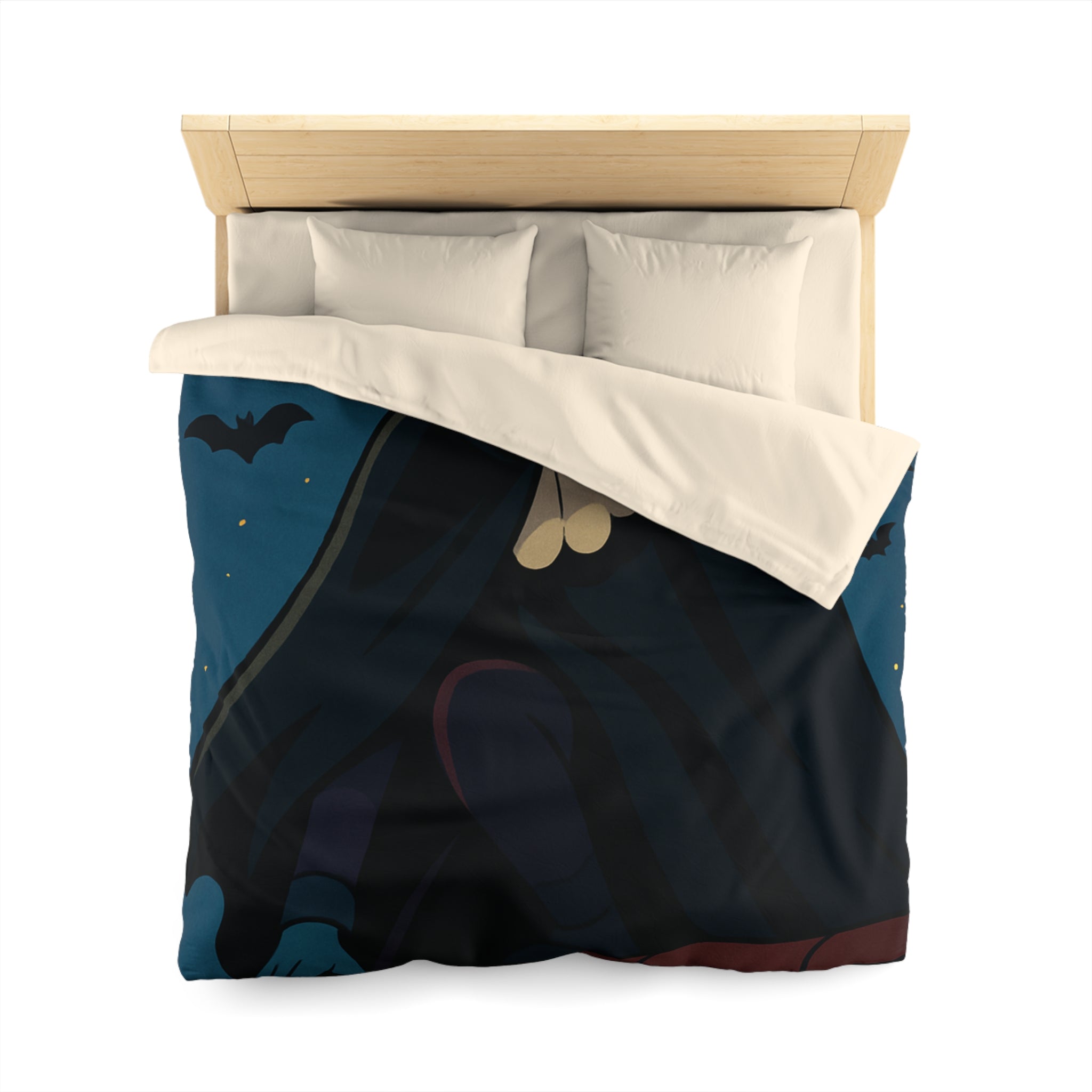 Masque Joker Coloré Sous Pleine Lune avec Chauves-Souris sur une Toiture Effrayante