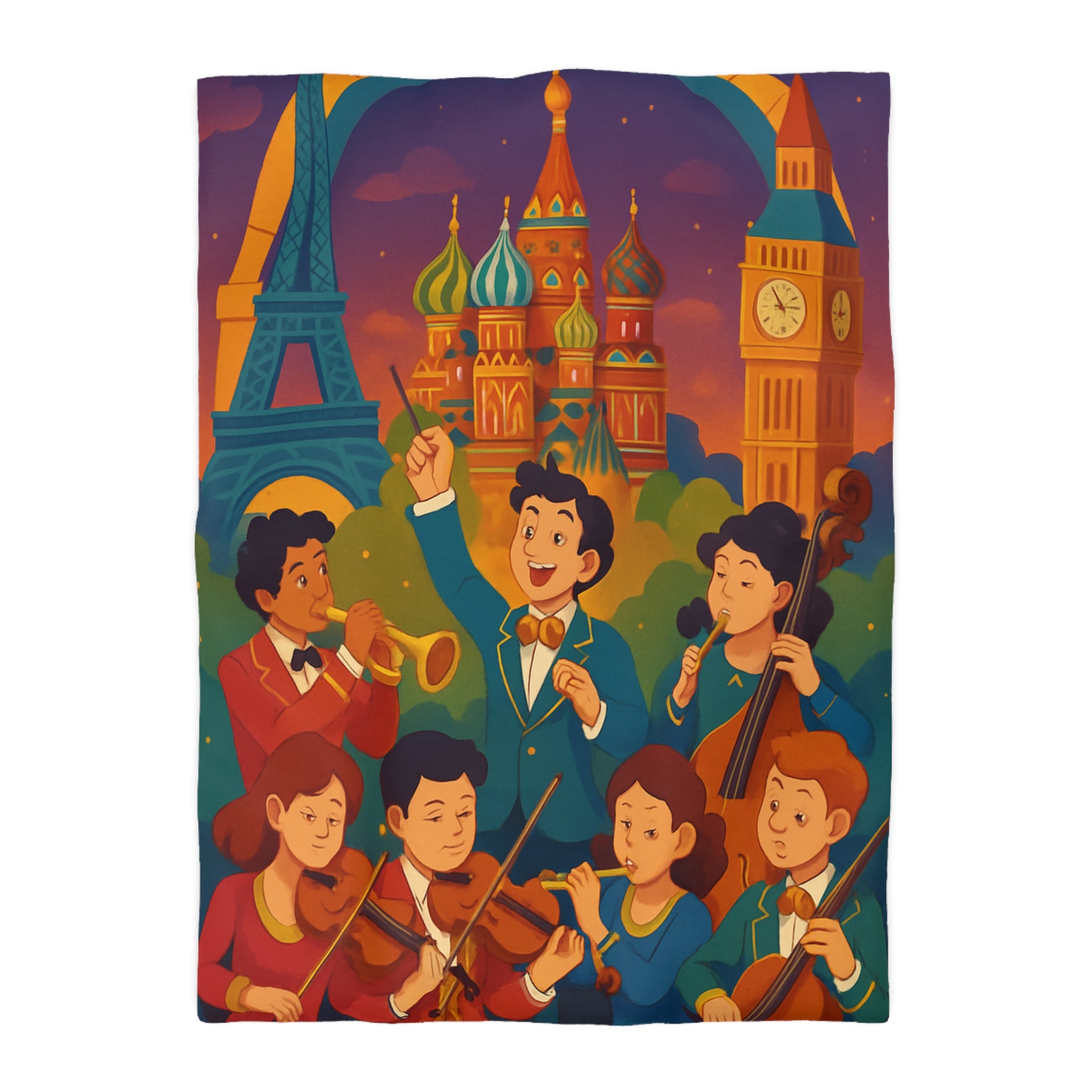 Housse de Couette Microfibre Motif Créatif Original Style Contemporain Chambre Élégante