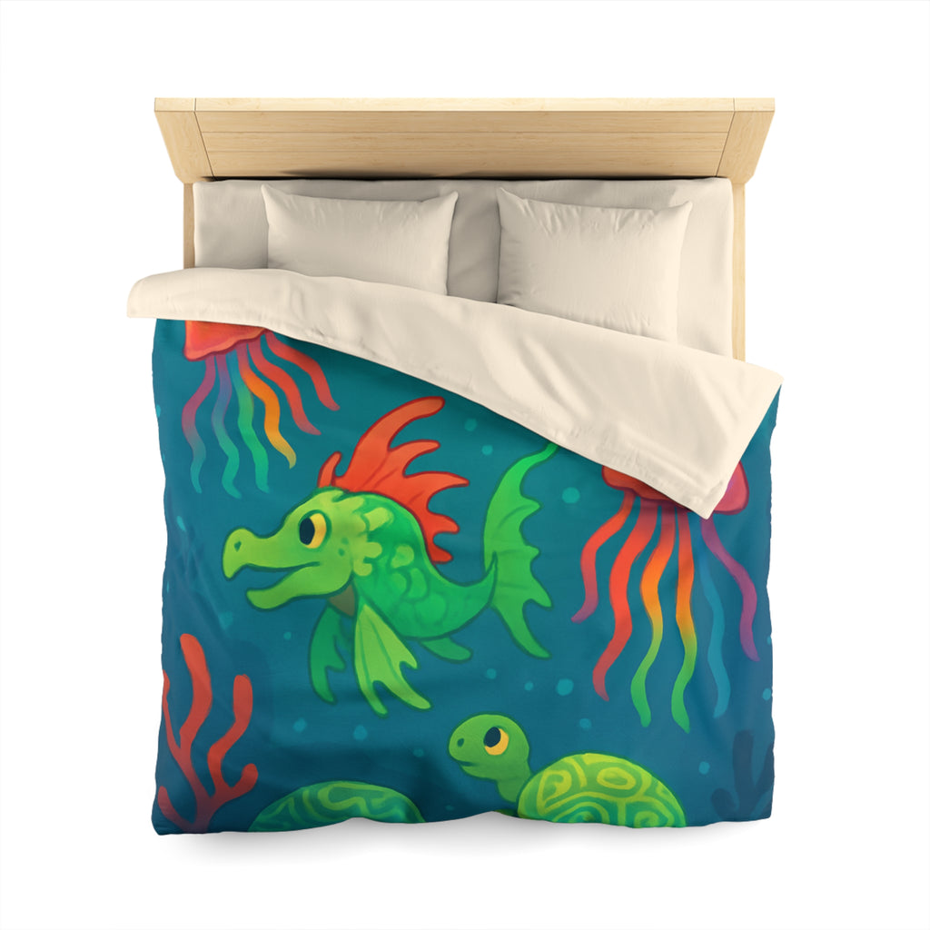 Housse de Couette Microfibre Illustration Unique Design Moderne Décoration Intérieure Raffinée