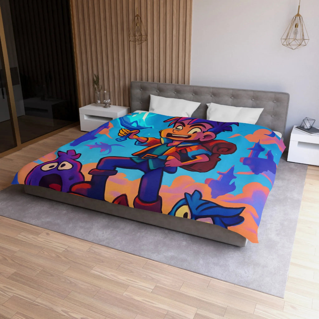 Housse de Couette Aventure Fantastique avec Épée Enchantée et Créatures Magiques pour Enfants