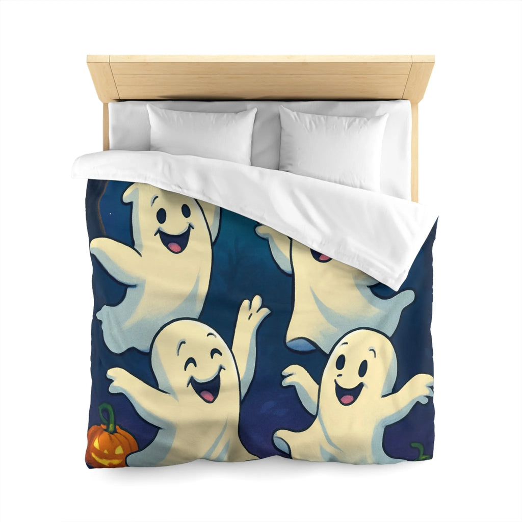 Housse de couette fantaisie avec esprits dansants sous lune et chauves-souris effrayantes