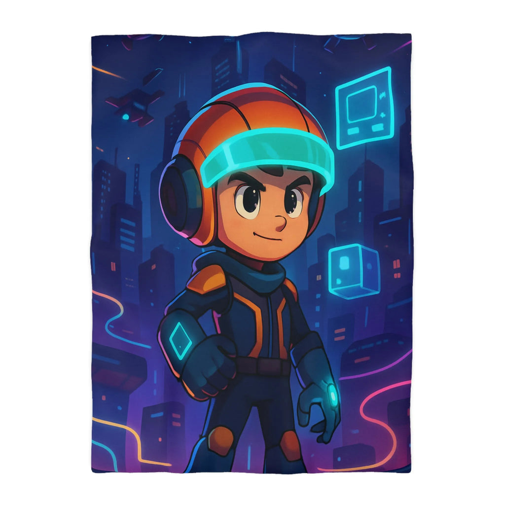 Envolez-vous avec housse de couette futuriste explorateur cosmique lumineux pour enfants