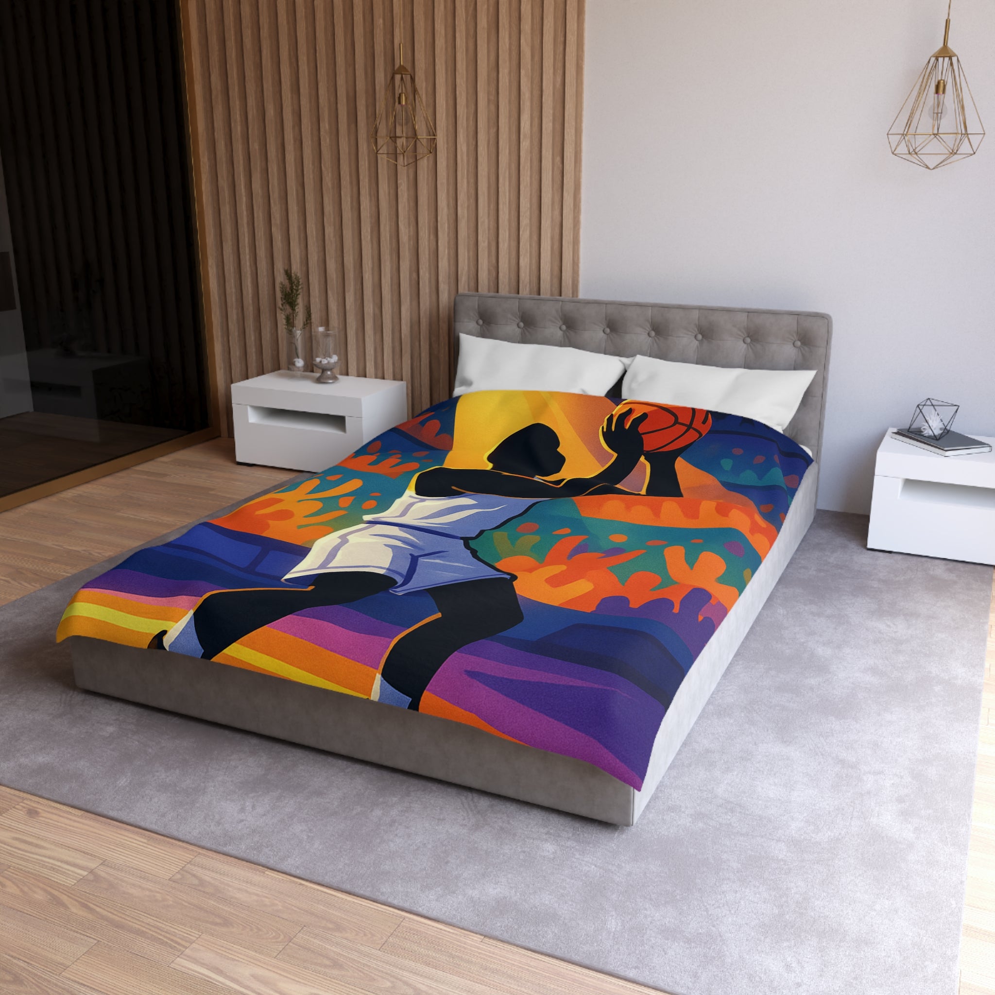 Housse de Couette Microfibre Illustration Unique Design Moderne Décoration Intérieure Raffinée