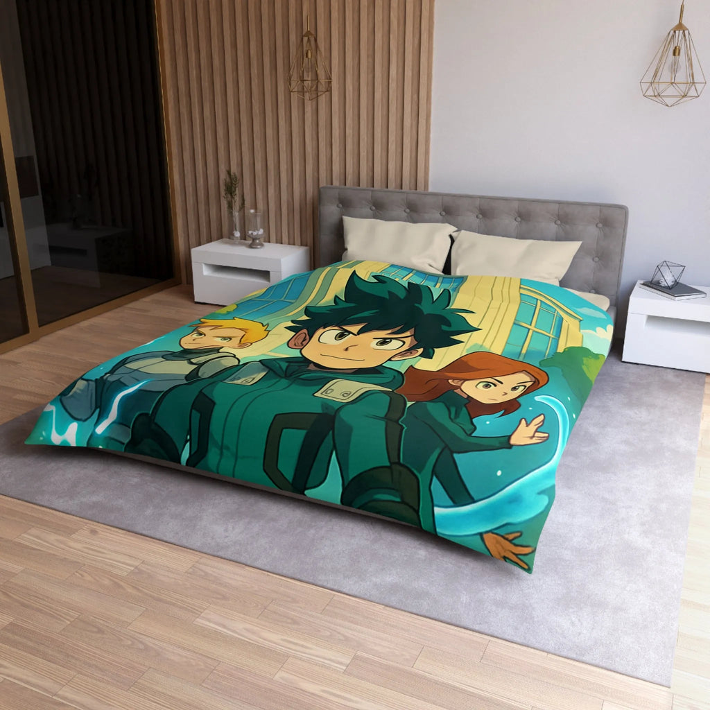 Housse de Couette Microfibre Art Graphique Contemporain Style Décoratif Chambre Tendance