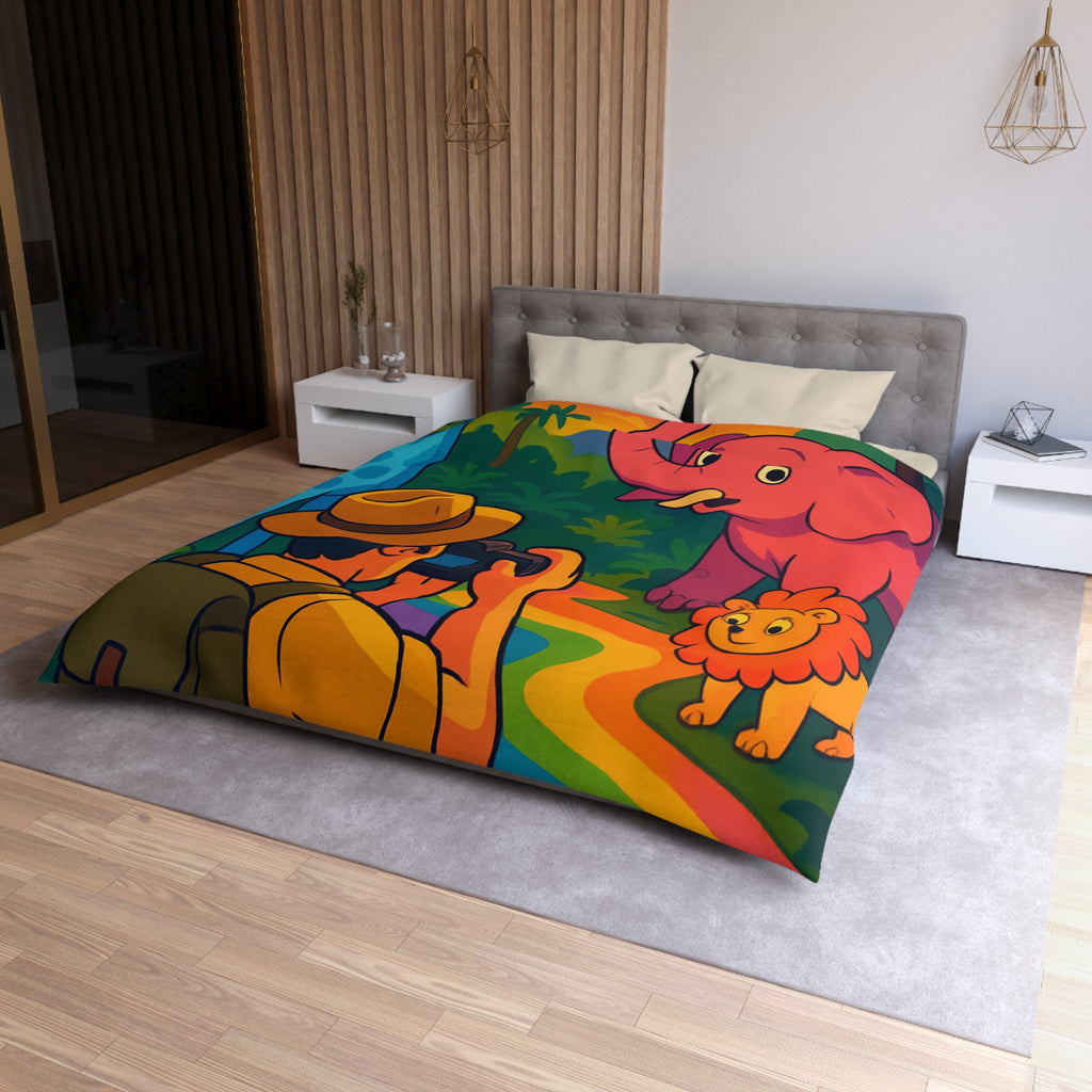 Housse de Couette Microfibre Illustration Unique Design Moderne Décoration Intérieure Raffinée