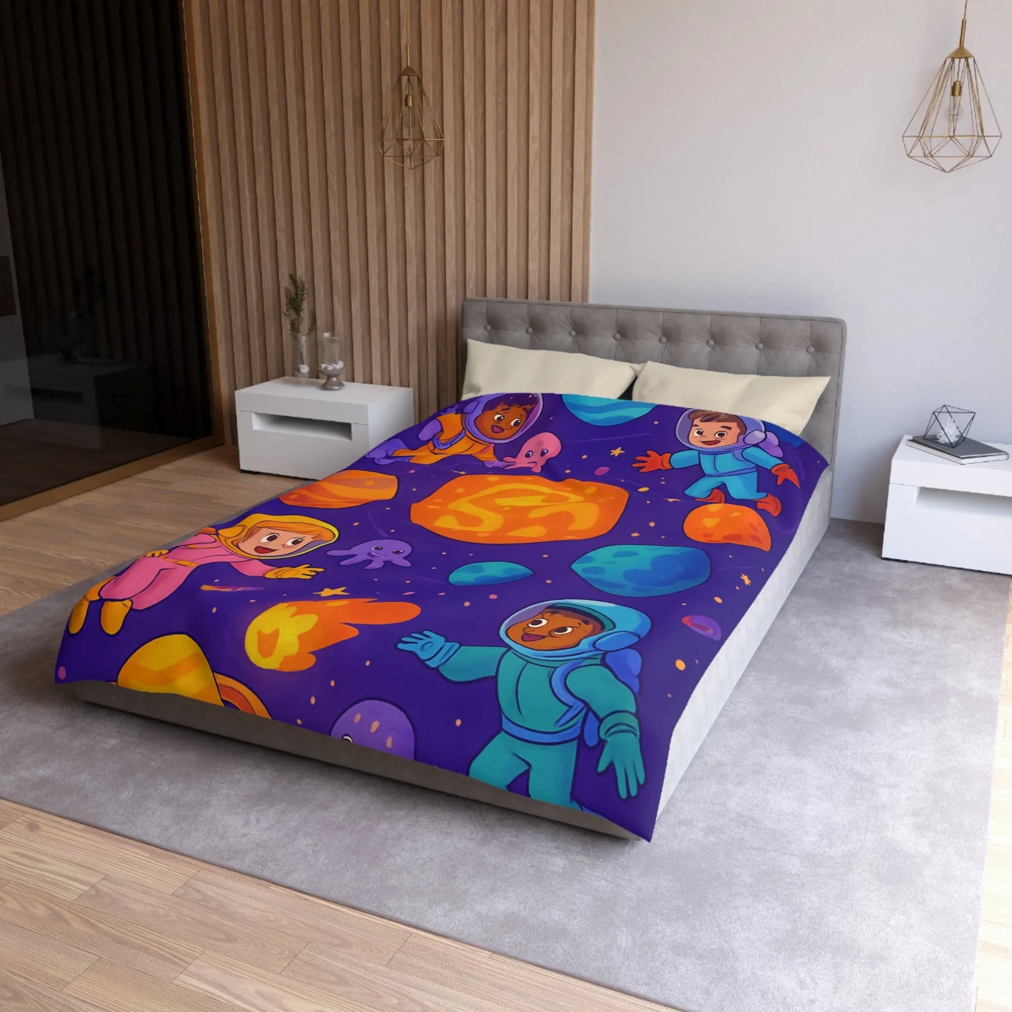 Housse de Couette Microfibre Art Graphique Contemporain Style Décoratif Chambre Tendance