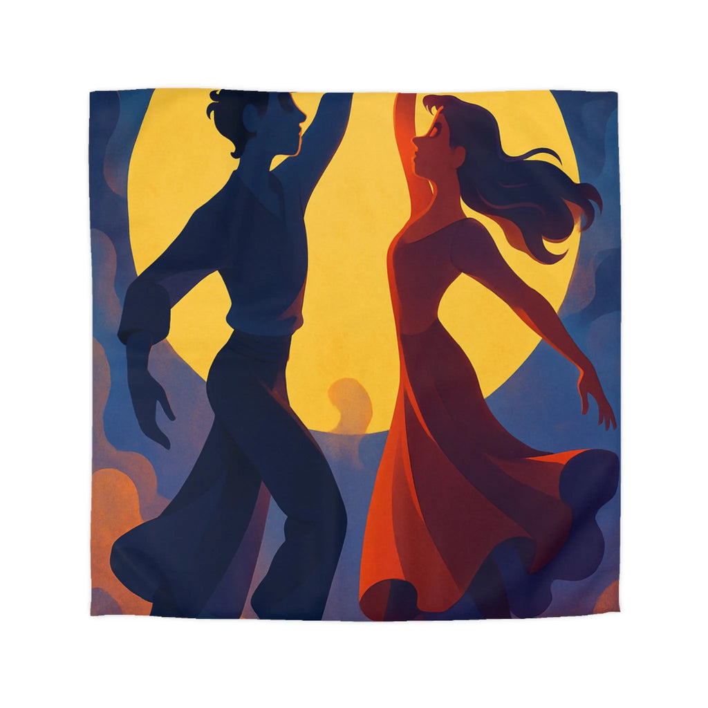 Envoûtante danse romantique sous une pleine lune lumineuse pour votre chambre élégante