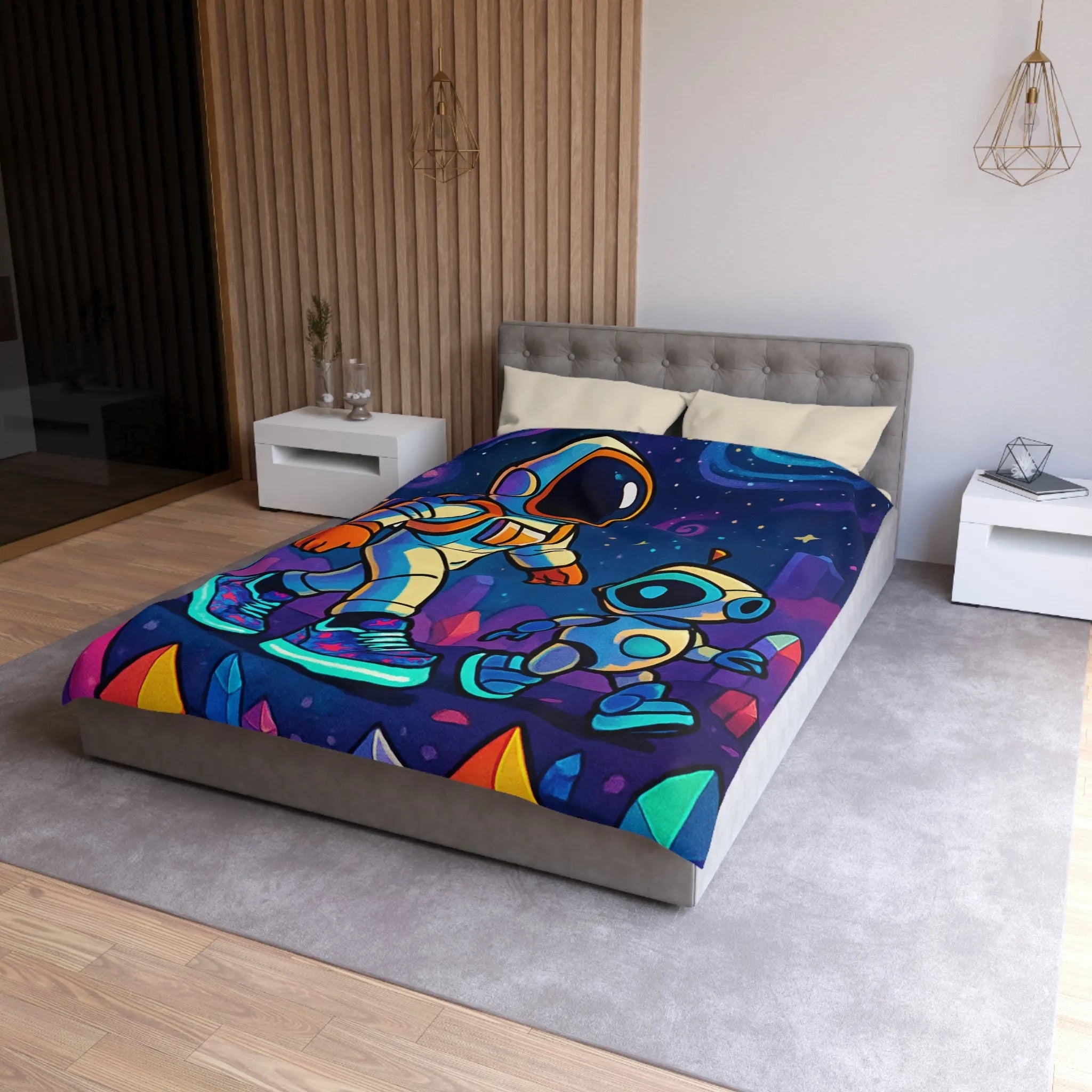 Housse de Couette Microfibre Art Graphique Contemporain Style Décoratif Chambre Tendance