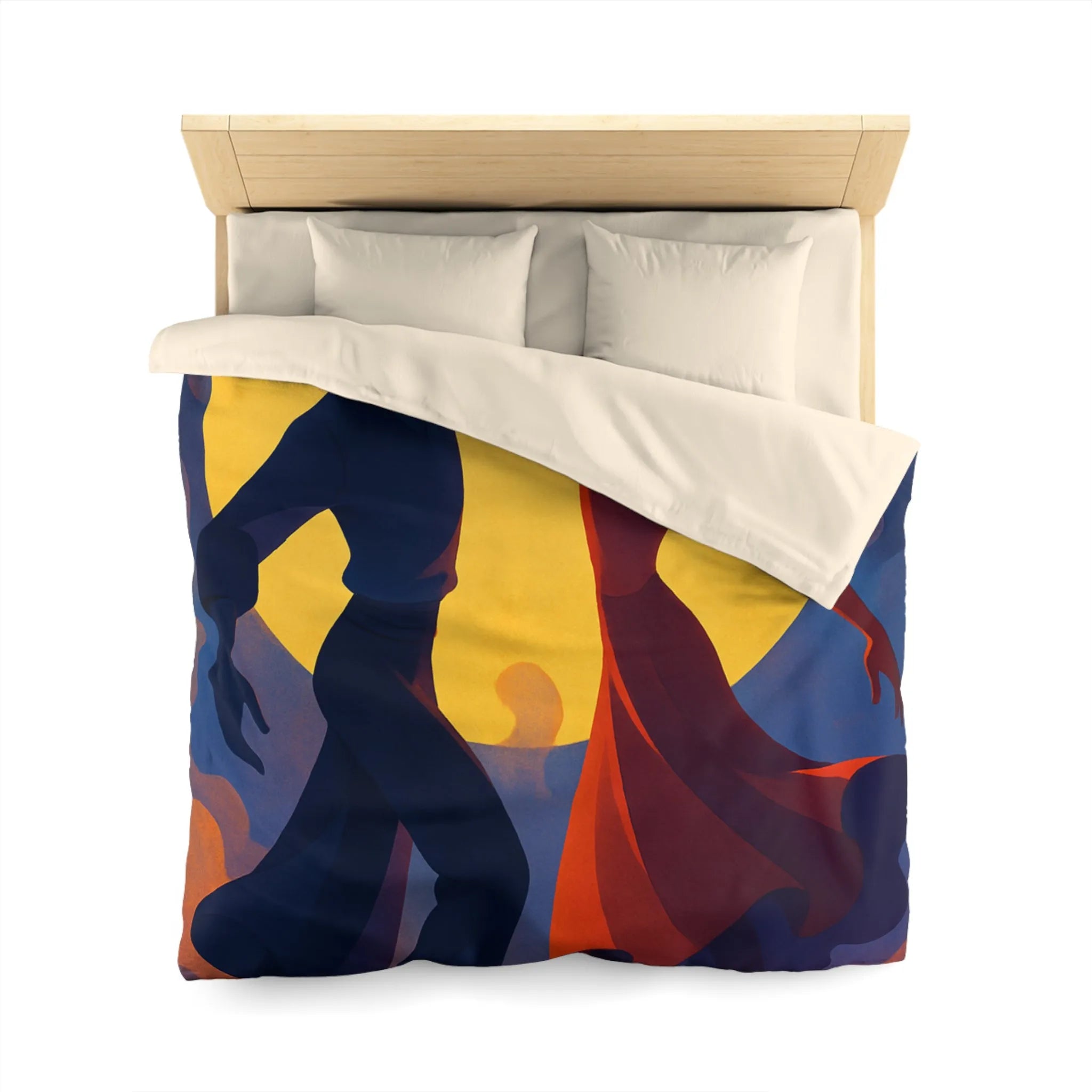 Envoûtante danse romantique sous une pleine lune lumineuse pour votre chambre élégante