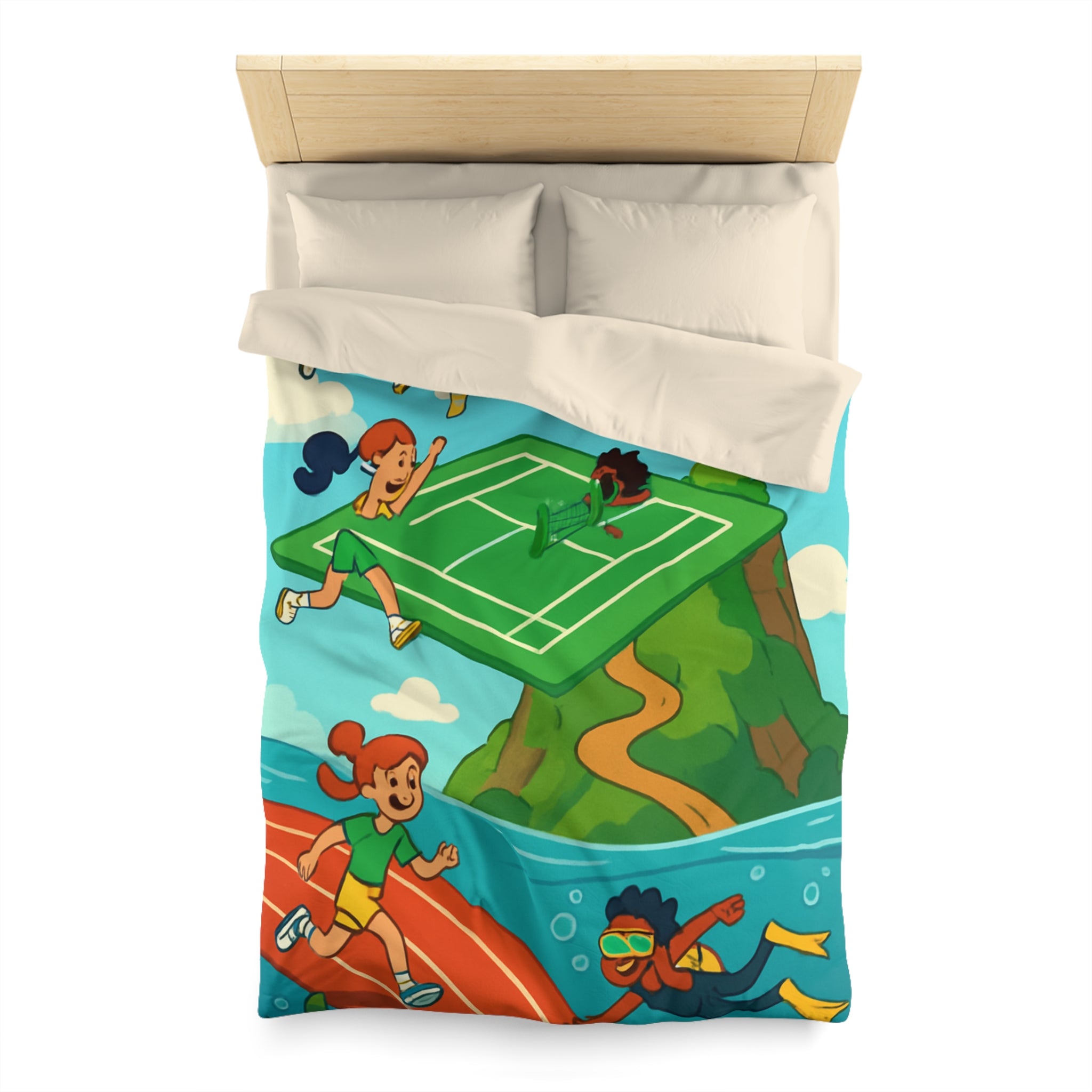 Housse de Couette Microfibre Motif Créatif Original Style Contemporain Chambre Élégante