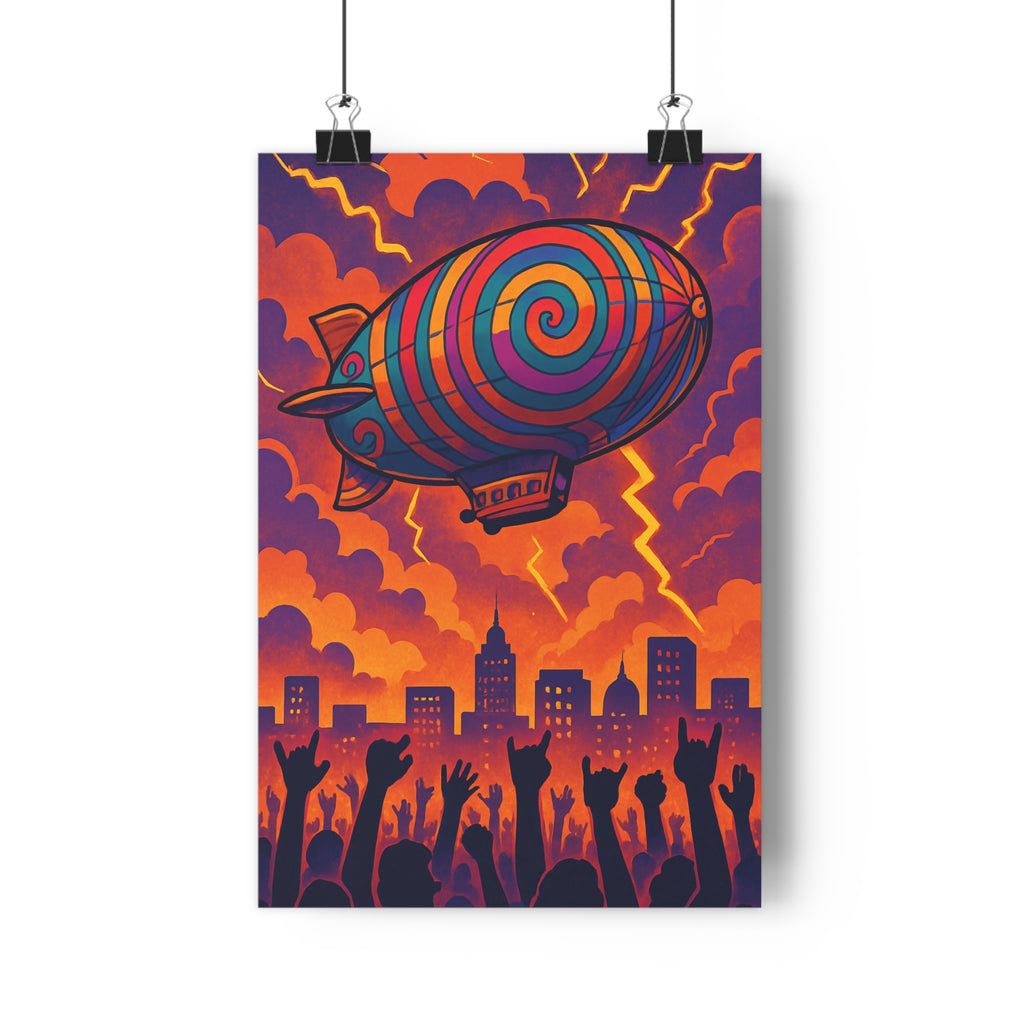 Poster décoratif psychédélique coloré moderne violet orange bleu salon chambre dynamique festival unique qualité