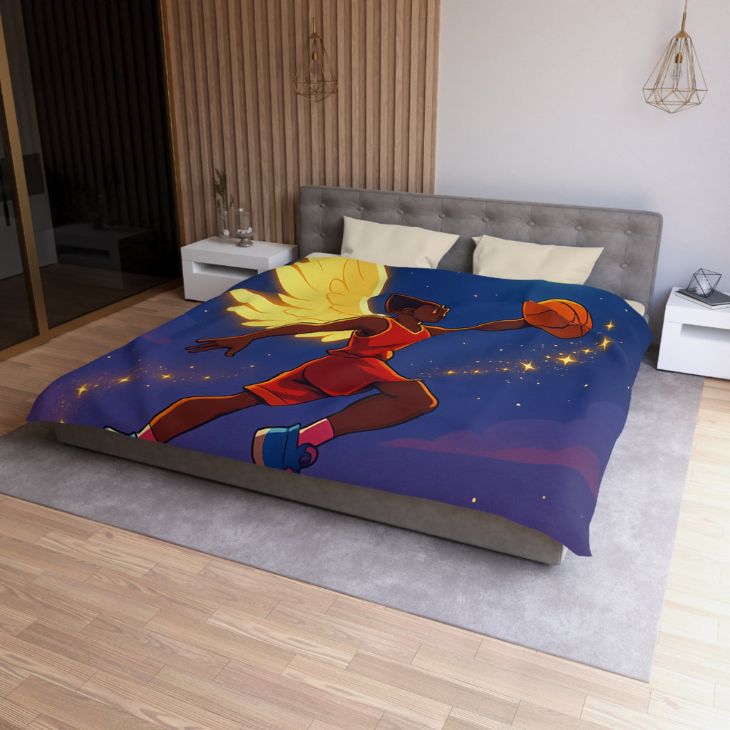 Housse de Couette Unique Baskets d'Ange Volant au Clair de Lune Étoilé