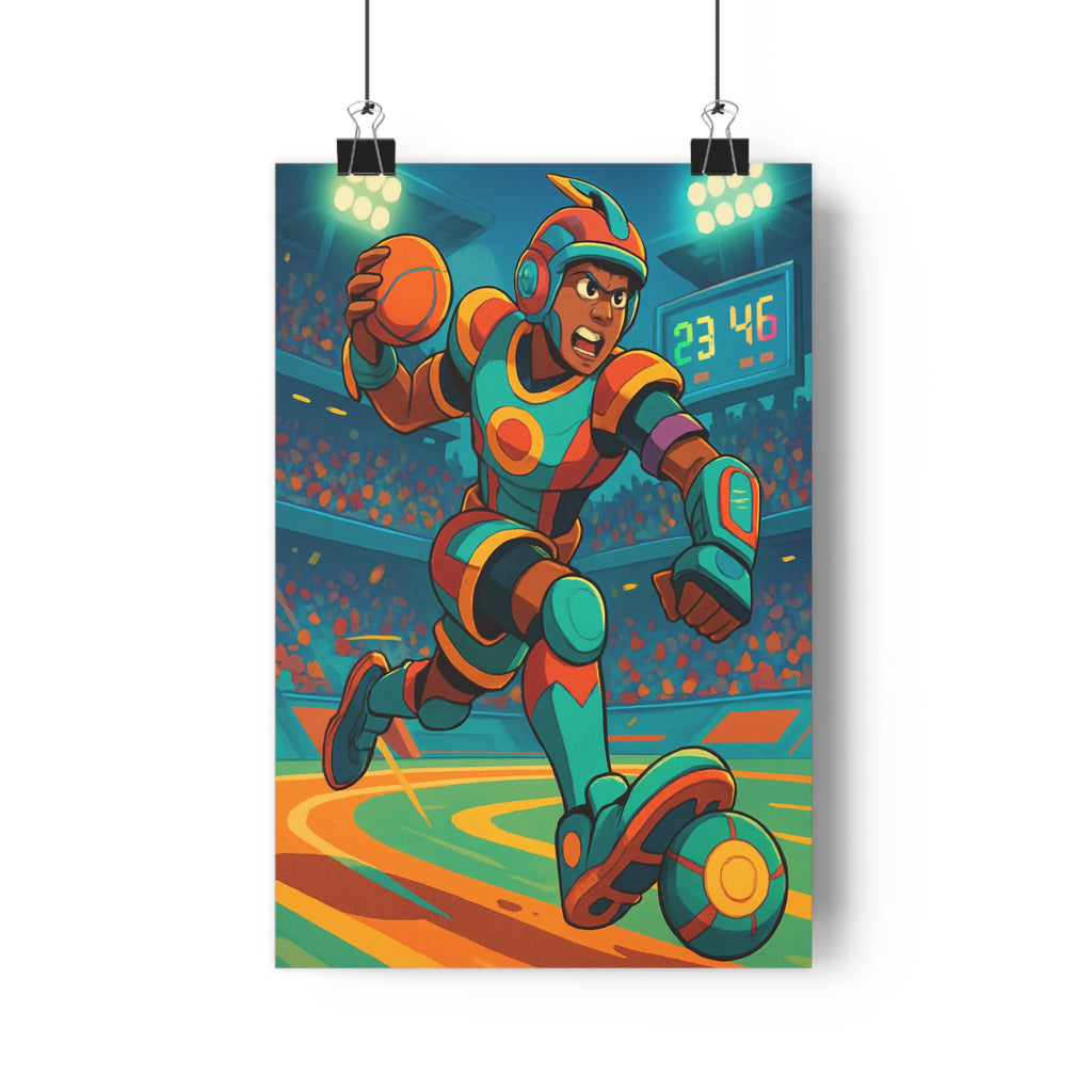 Poster décoratif cartoon sportif bleu orange rouge dynamique chambre salon enfant énergie moderne qualité