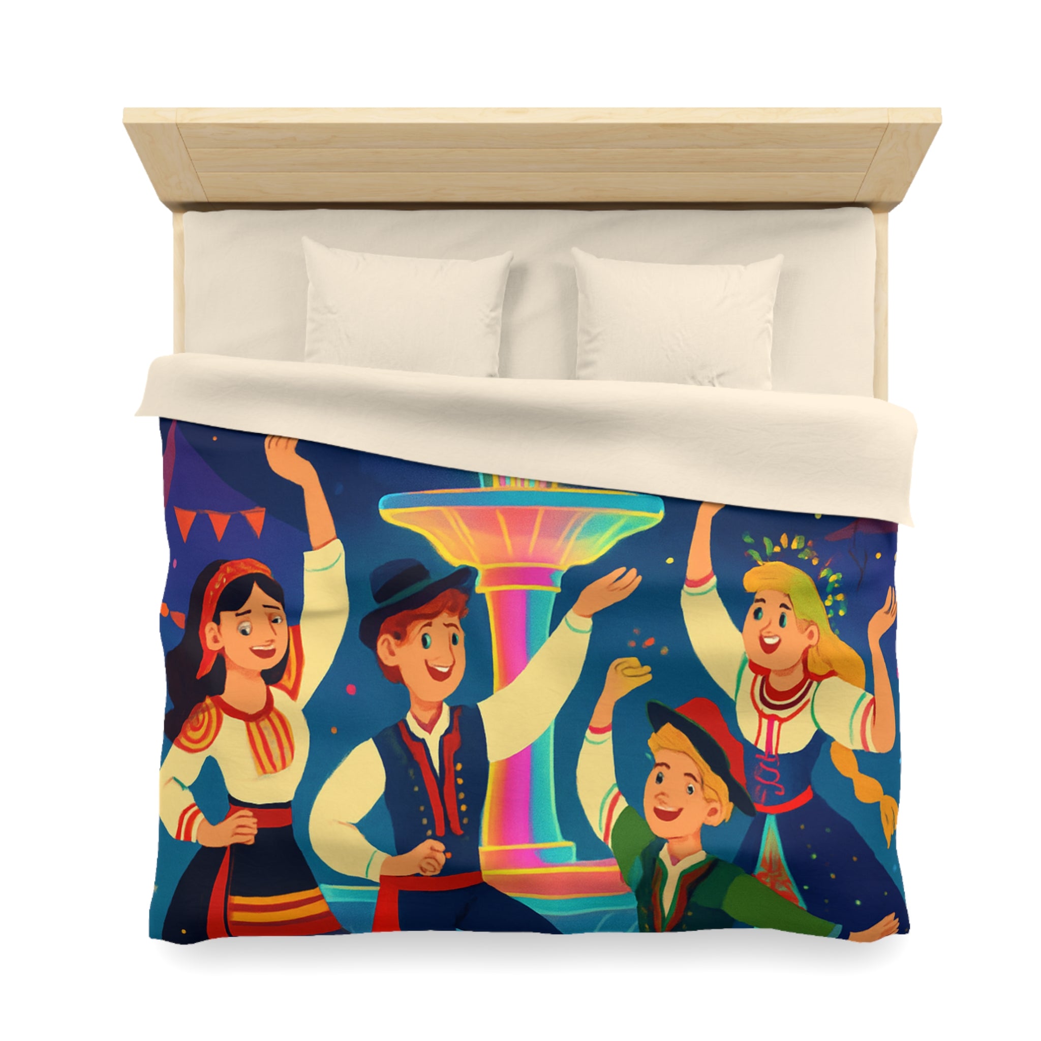 Housse de Couette Microfibre Illustration Unique Design Moderne Décoration Intérieure Raffinée