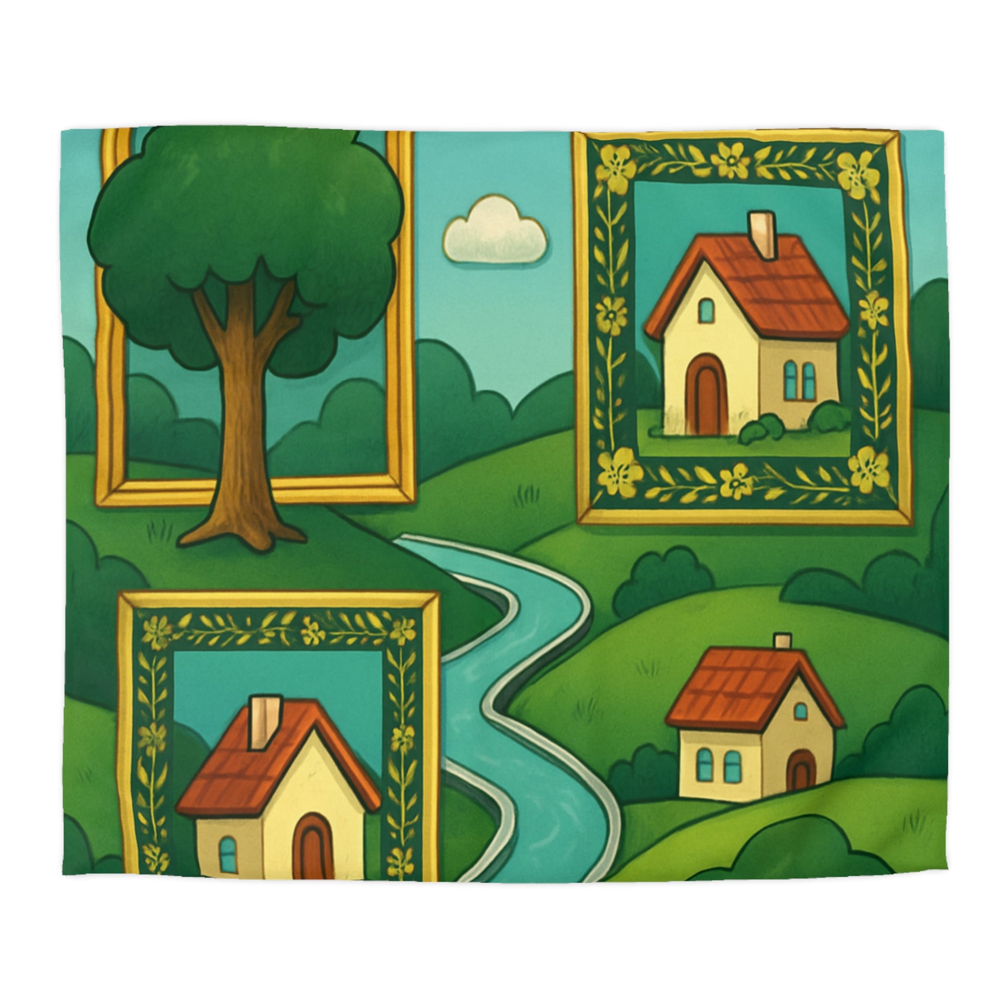 Housse de Couette Microfibre Design Artistique Moderne Décoration Chambre Confort Premium