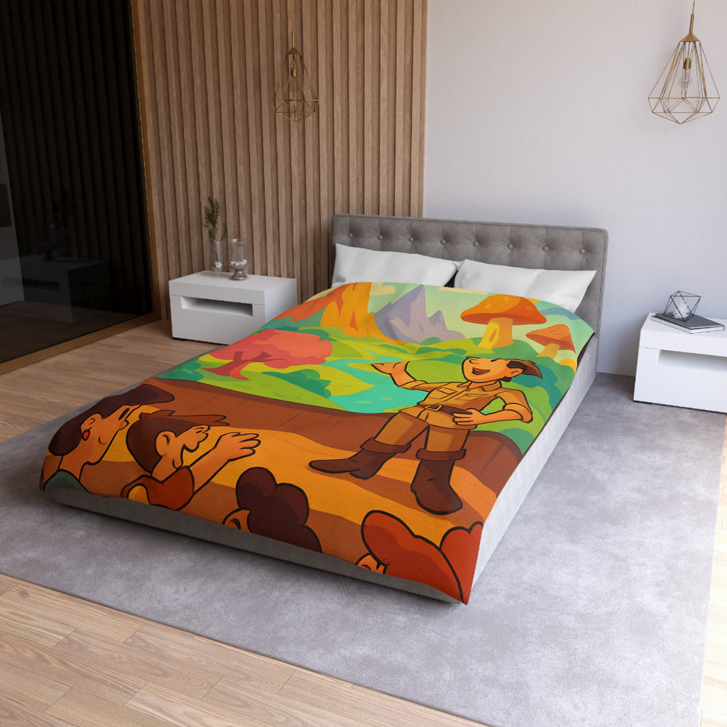 Housse de Couette Microfibre Illustration Unique Design Moderne Décoration Intérieure Raffinée