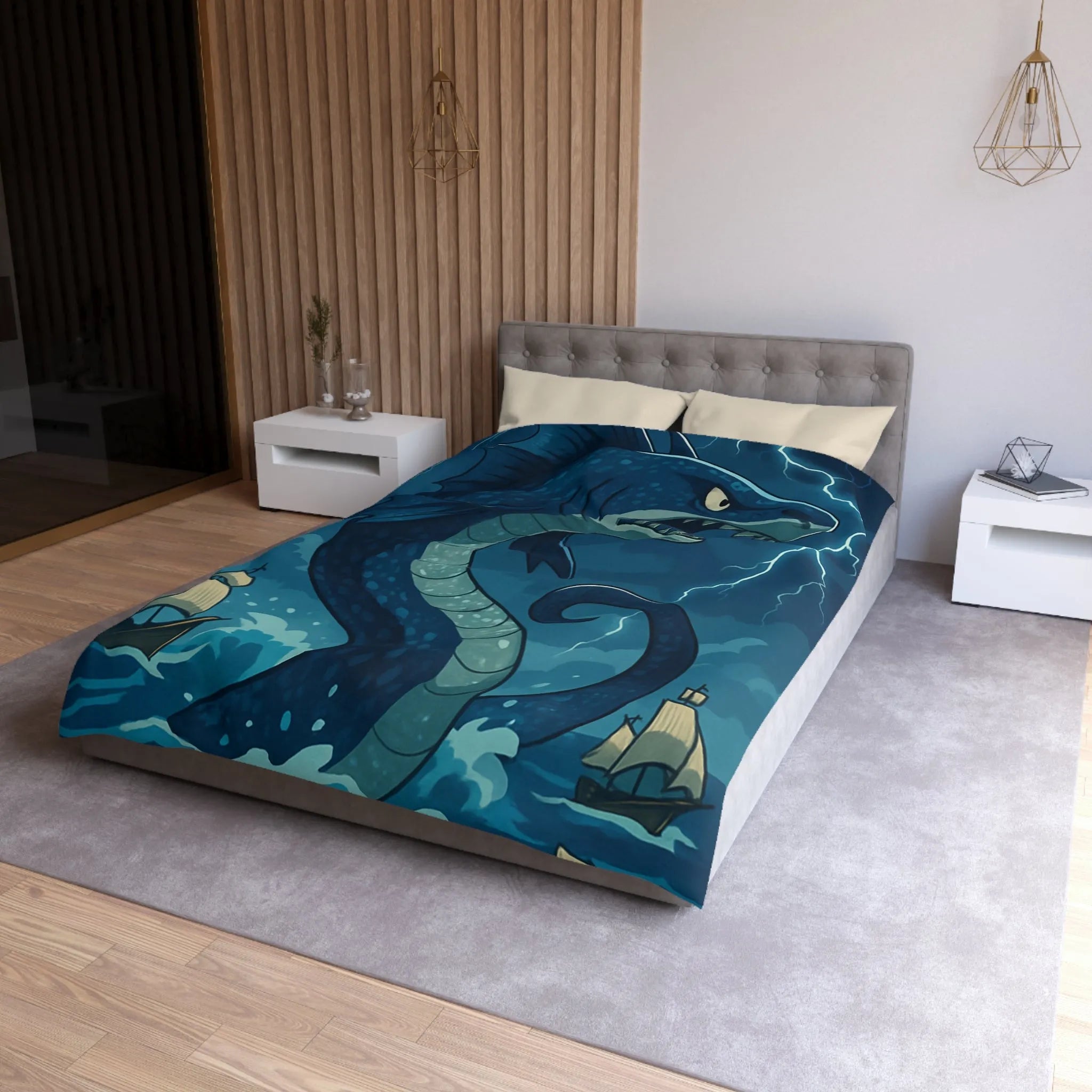 Housse de Couette Microfibre Art Graphique Contemporain Style Décoratif Chambre Tendance