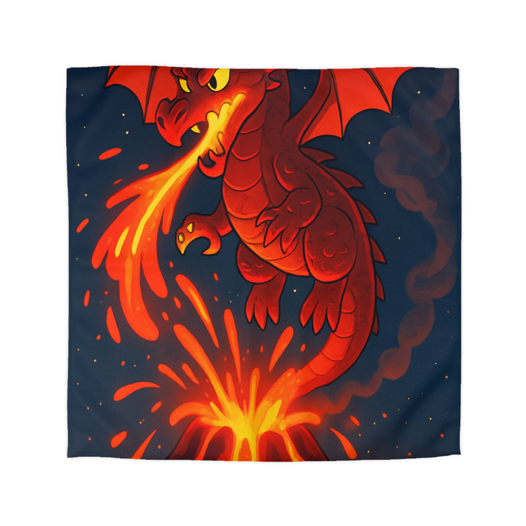 Intense Housse Dragon Rouge Feu Volcanique Ambiance Nocturne Idéale pour Chambre Fantasy