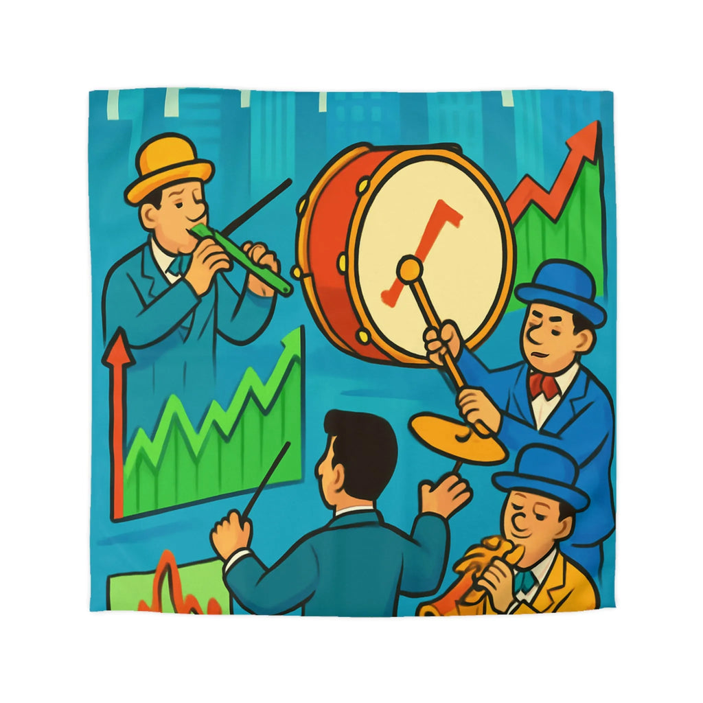 Housse de Couette Design Musiciens et Graphiques de Croissance pour Chambre Moderne