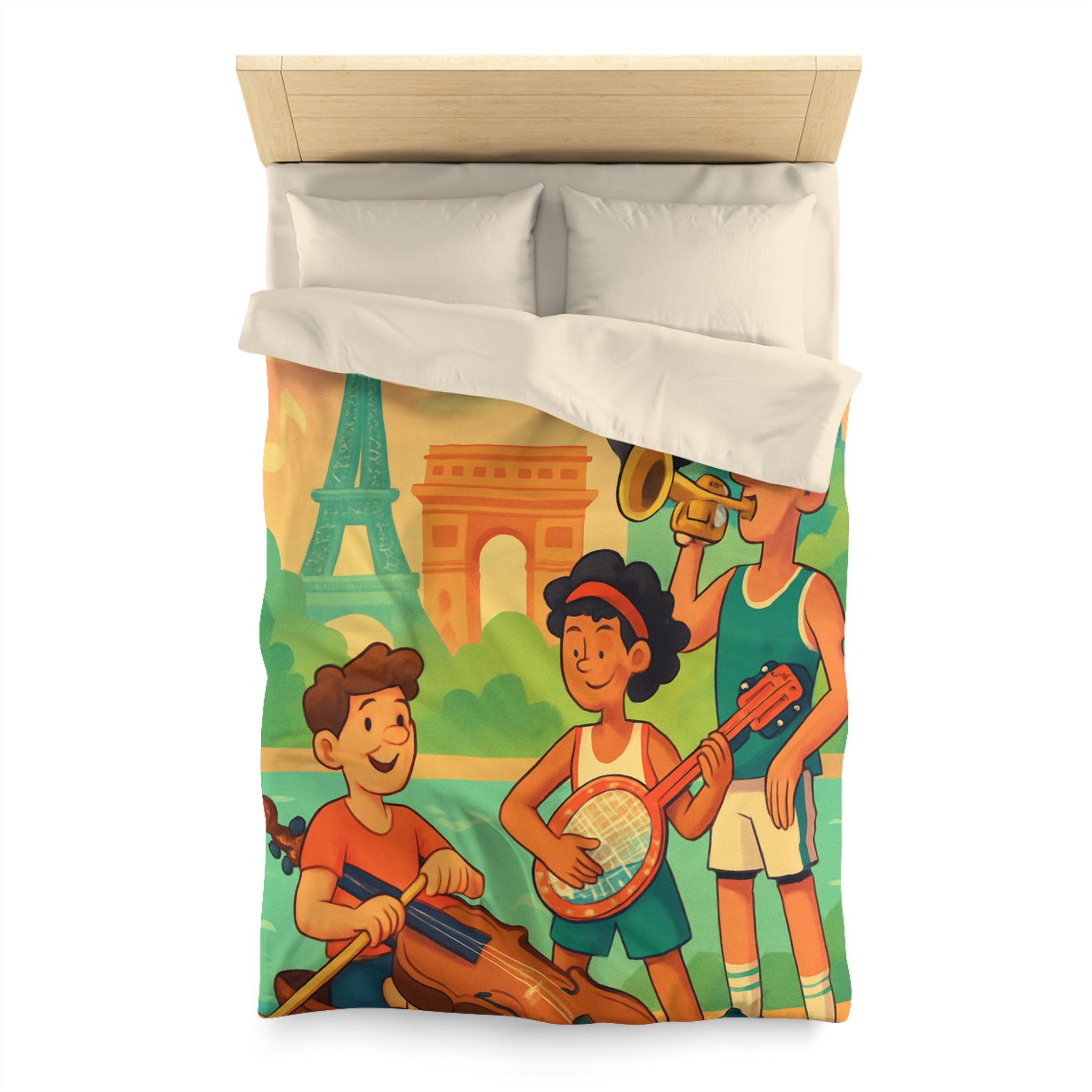 Housse de Couette Microfibre Illustration Unique Design Moderne Décoration Intérieure Raffinée