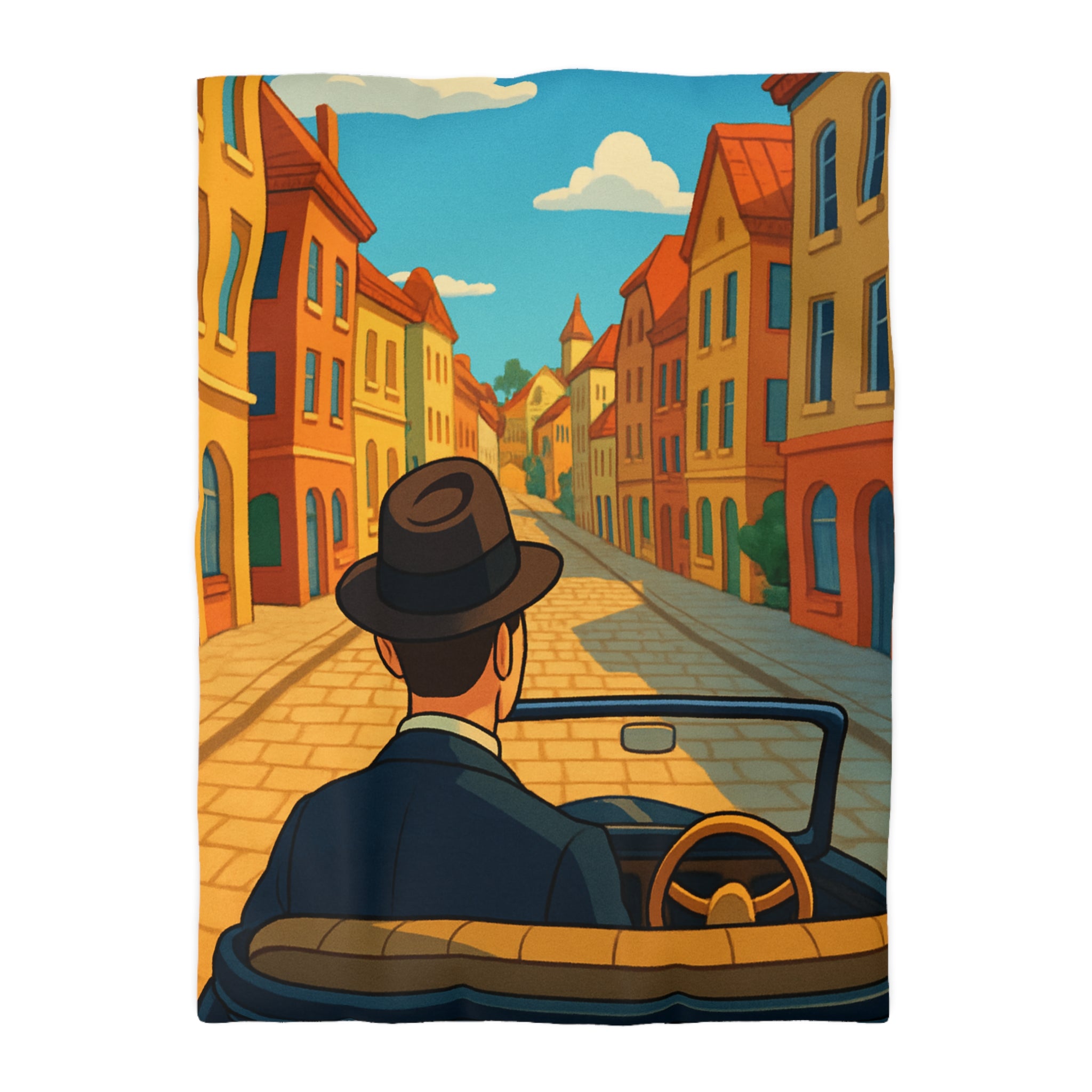 Housse de Couette Microfibre Motif Créatif Original Style Contemporain Chambre Élégante