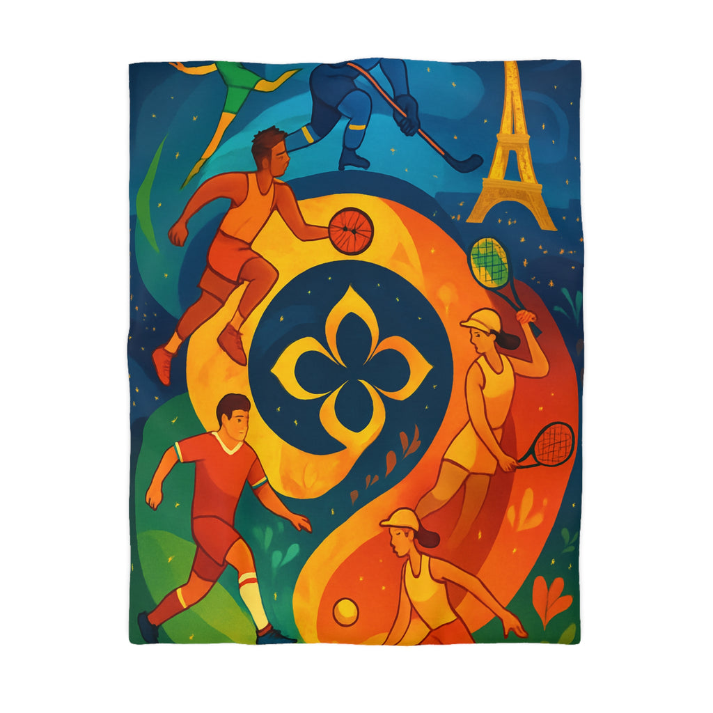 Housse de Couette Microfibre Illustration Unique Design Moderne Décoration Intérieure Raffinée