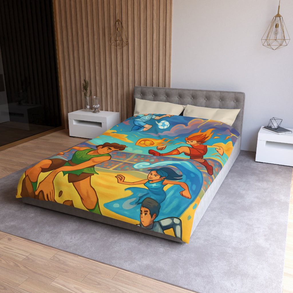 Housse de Couette Microfibre Design Artistique Moderne Décoration Chambre Confort Doux Qualité Premium