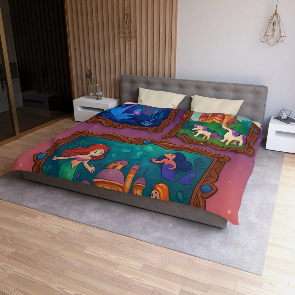 Housse de couette colorée inspirée de contes de fées avec motifs enchanteurs et magiques