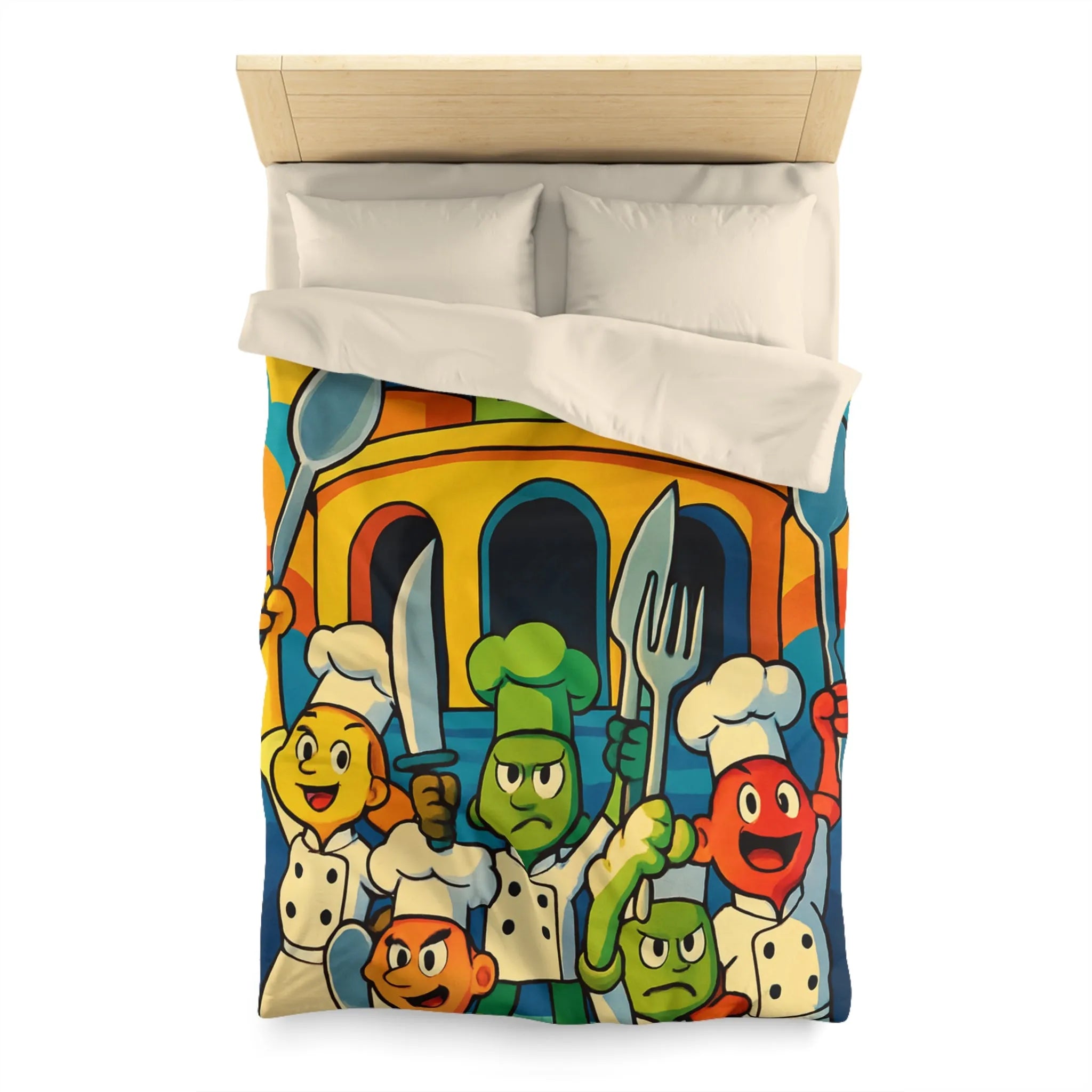 Housse de Couette Microfibre Art Graphique Contemporain Style Décoratif Chambre Tendance