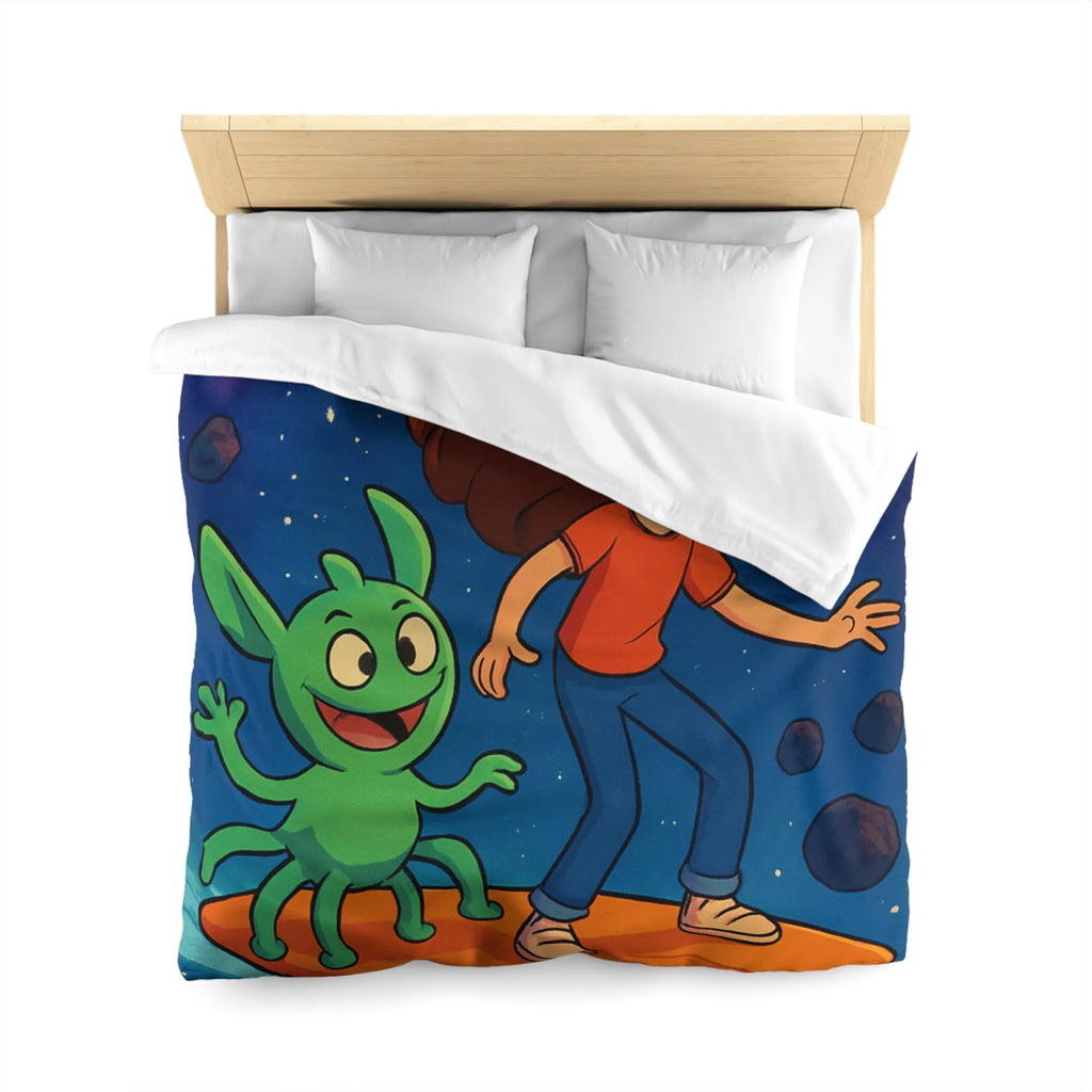 Explorez l’univers avec cette housse de couette lumineuse pour enfants, style aventure cosmique