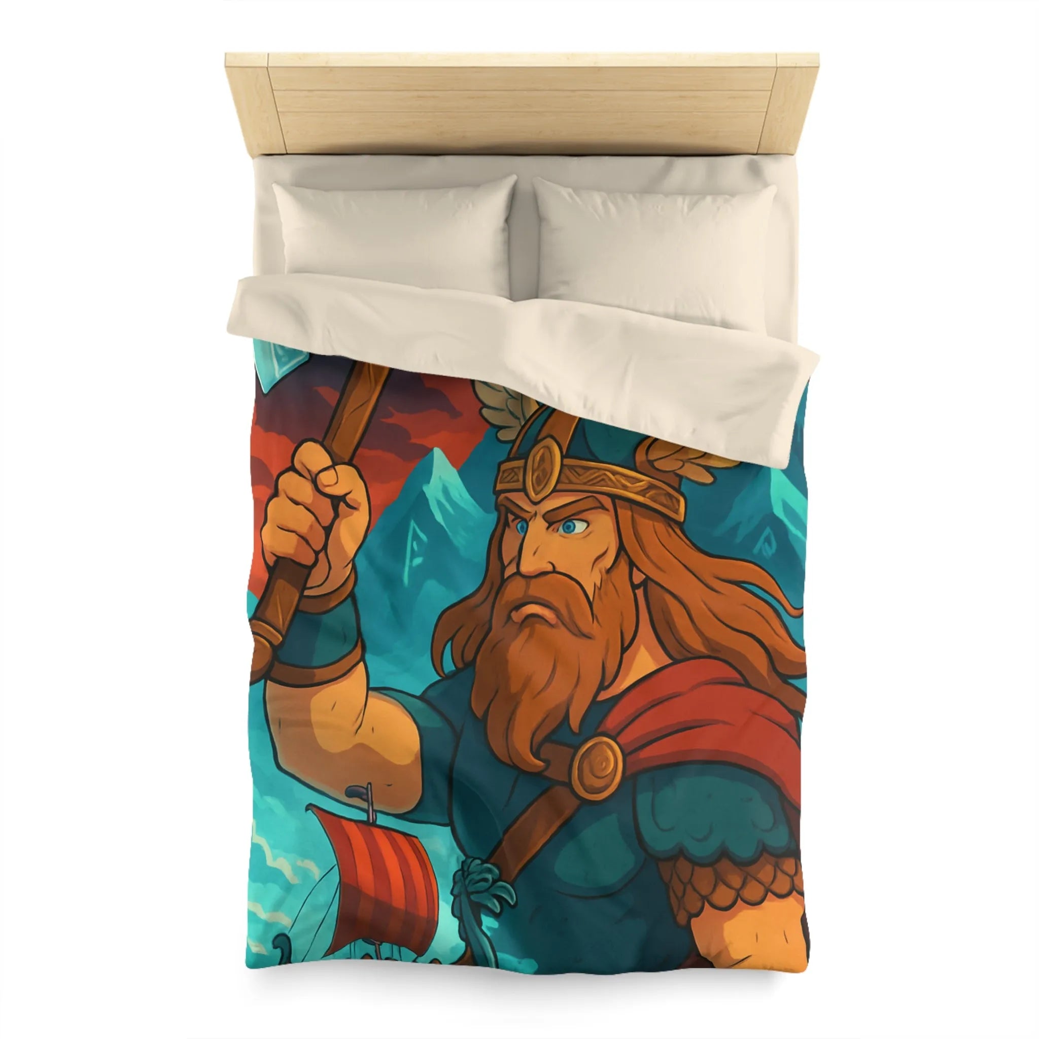 Housse de Couette Microfibre Art Graphique Contemporain Style Décoratif Chambre Tendance