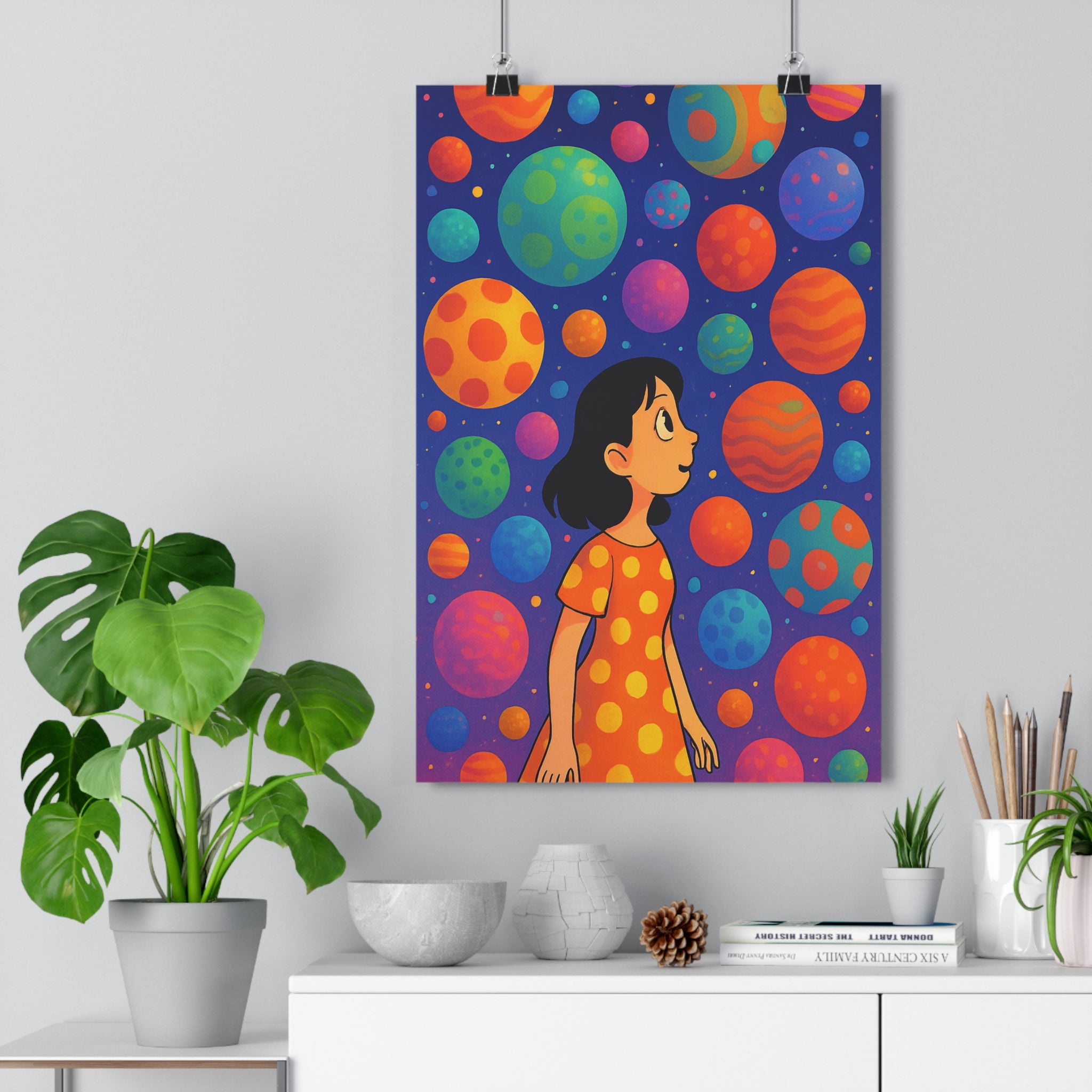 Poster décoratif multicolore vibrant ludique joyeux artistique chambre enfant salon bureau moderne qualité qualité