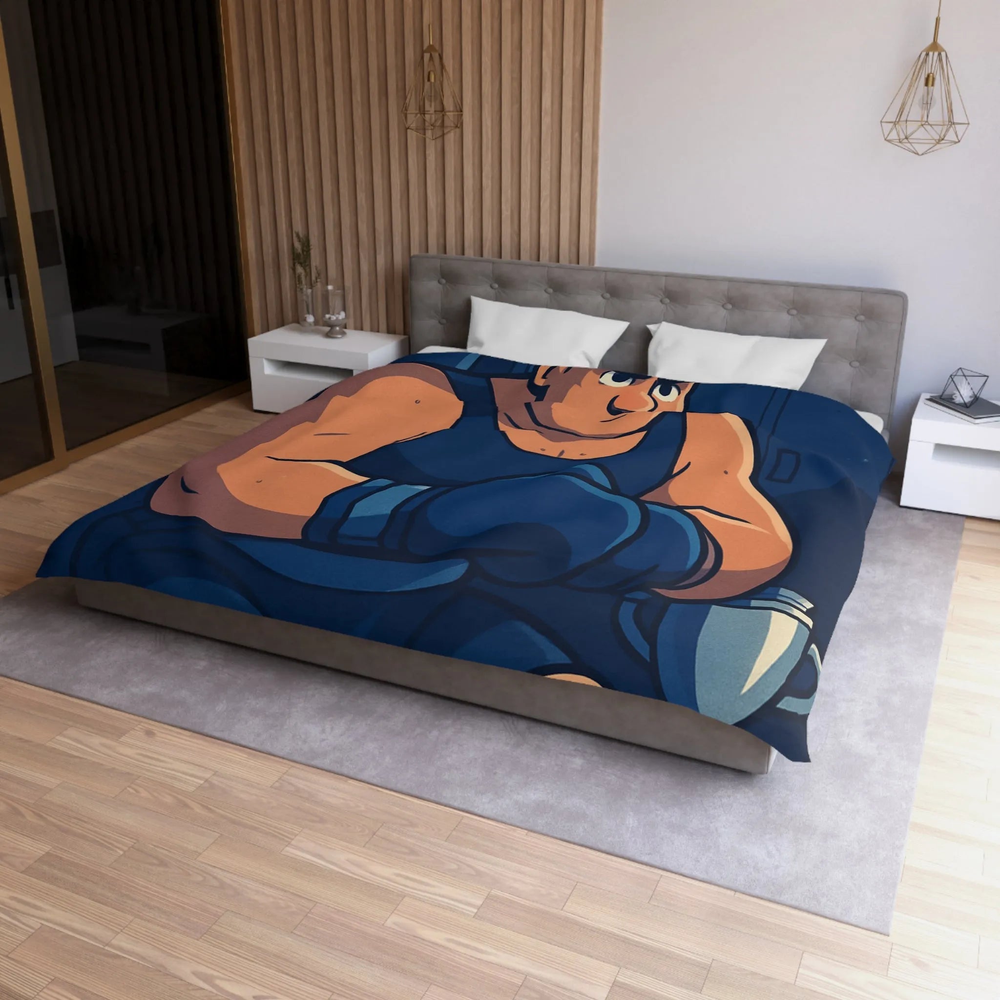 Housse de Couette Microfibre Art Graphique Contemporain Style Décoratif Chambre Tendance