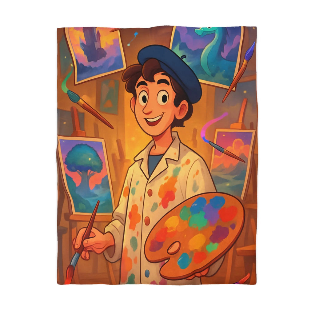 Housse de Couette Microfibre Art Graphique Contemporain Style Décoratif Chambre Tendance