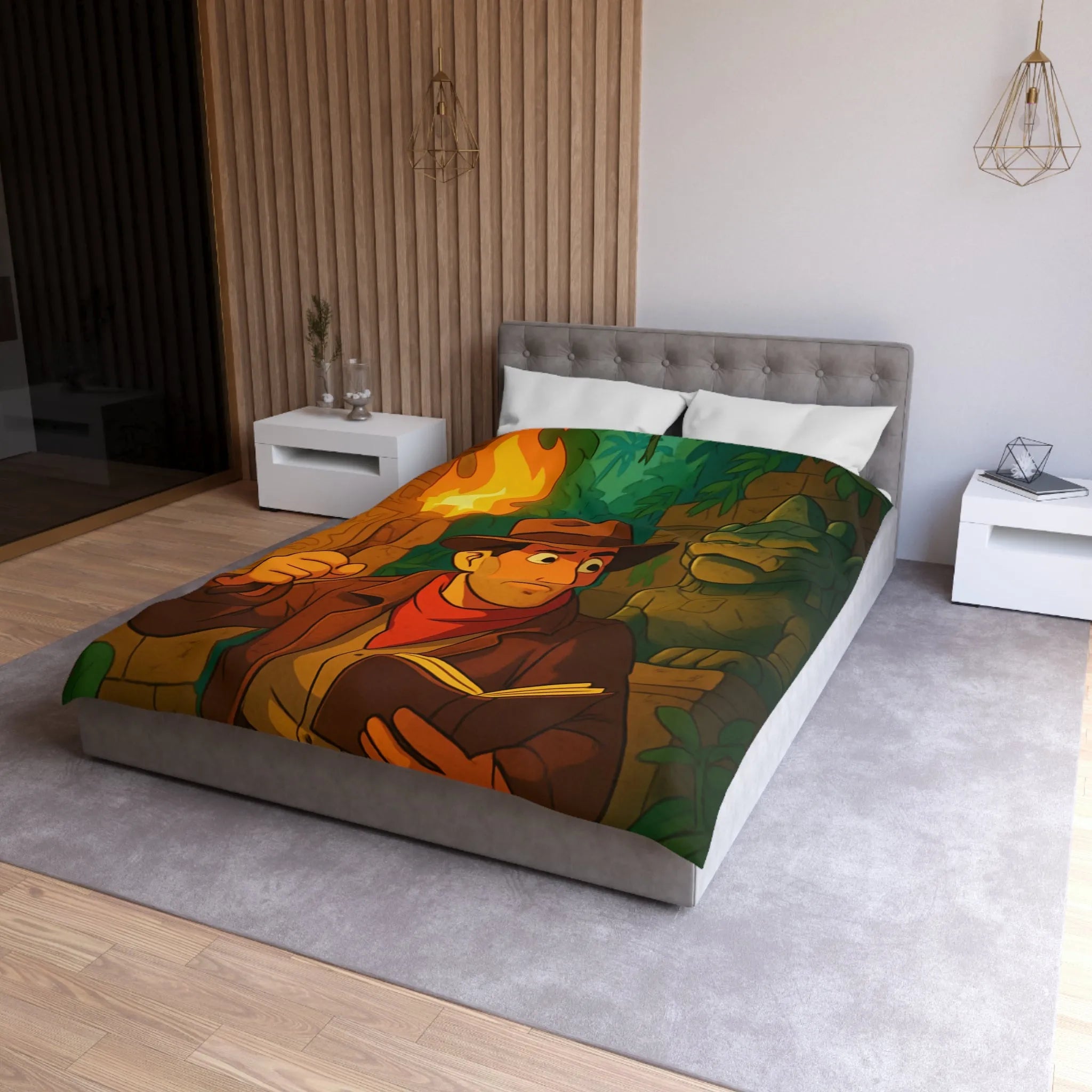 Explorez un Monde Mystérieux avec Housse de Couette Temple Ancien Inspirée de l'Aventure