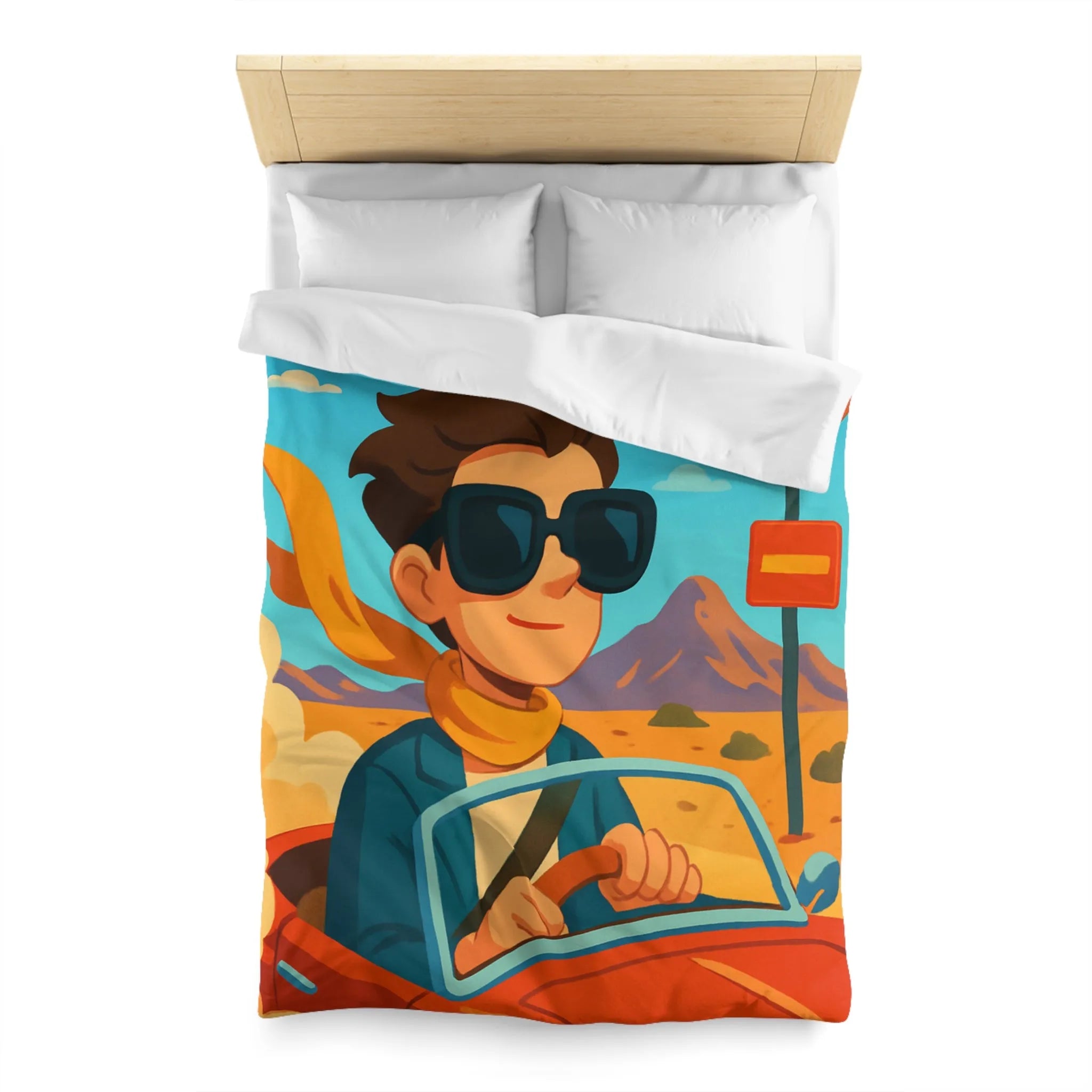 Housse de Couette Microfibre Art Graphique Contemporain Style Décoratif Chambre Tendance