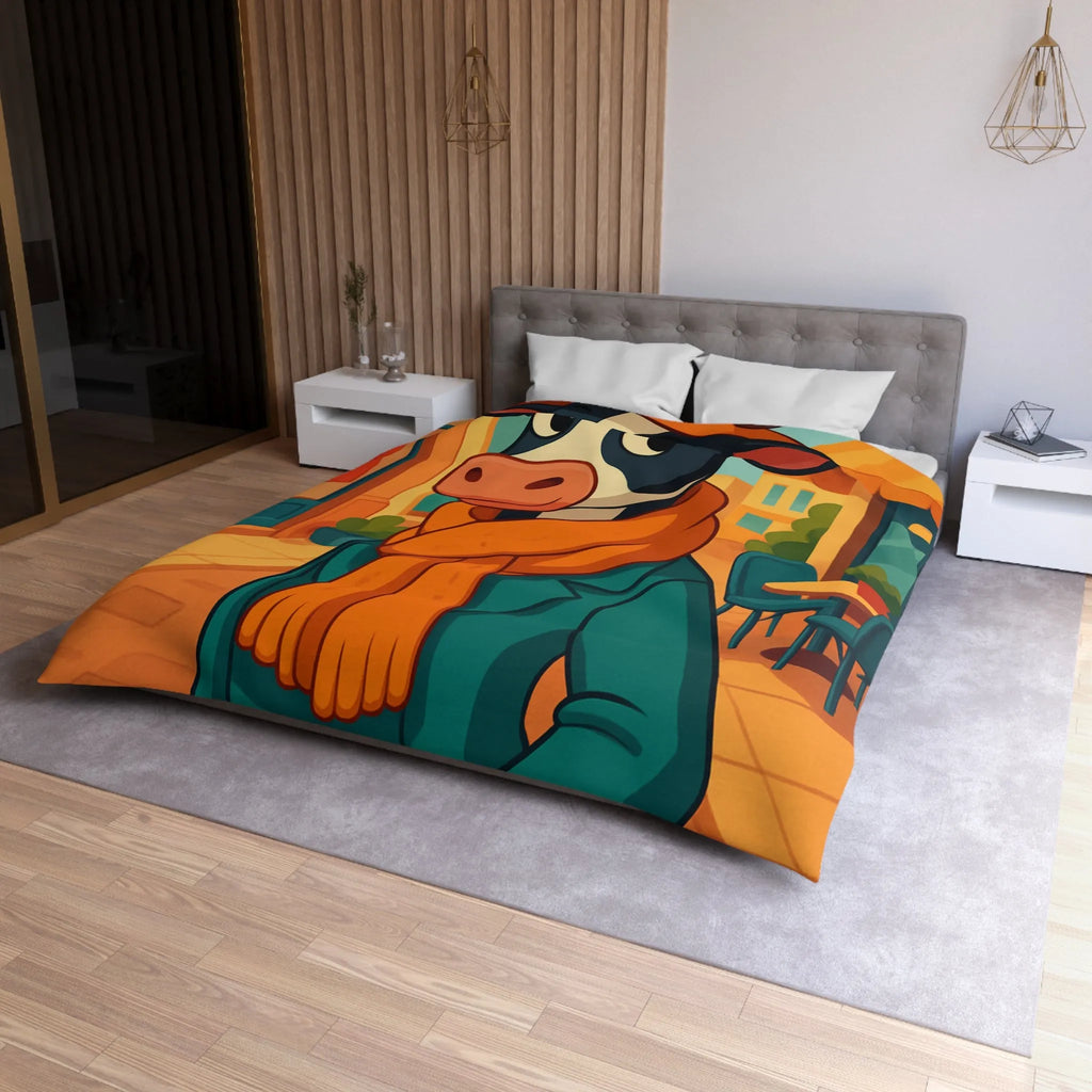 Housse de Couette Microfibre Art Graphique Contemporain Style Décoratif Chambre Tendance