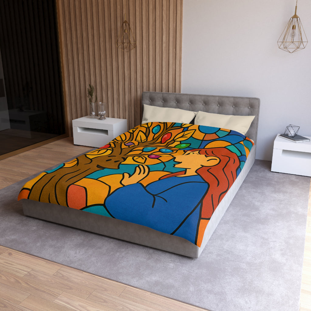 Housse de Couette Microfibre Illustration Unique Design Moderne Décoration Intérieure Raffinée